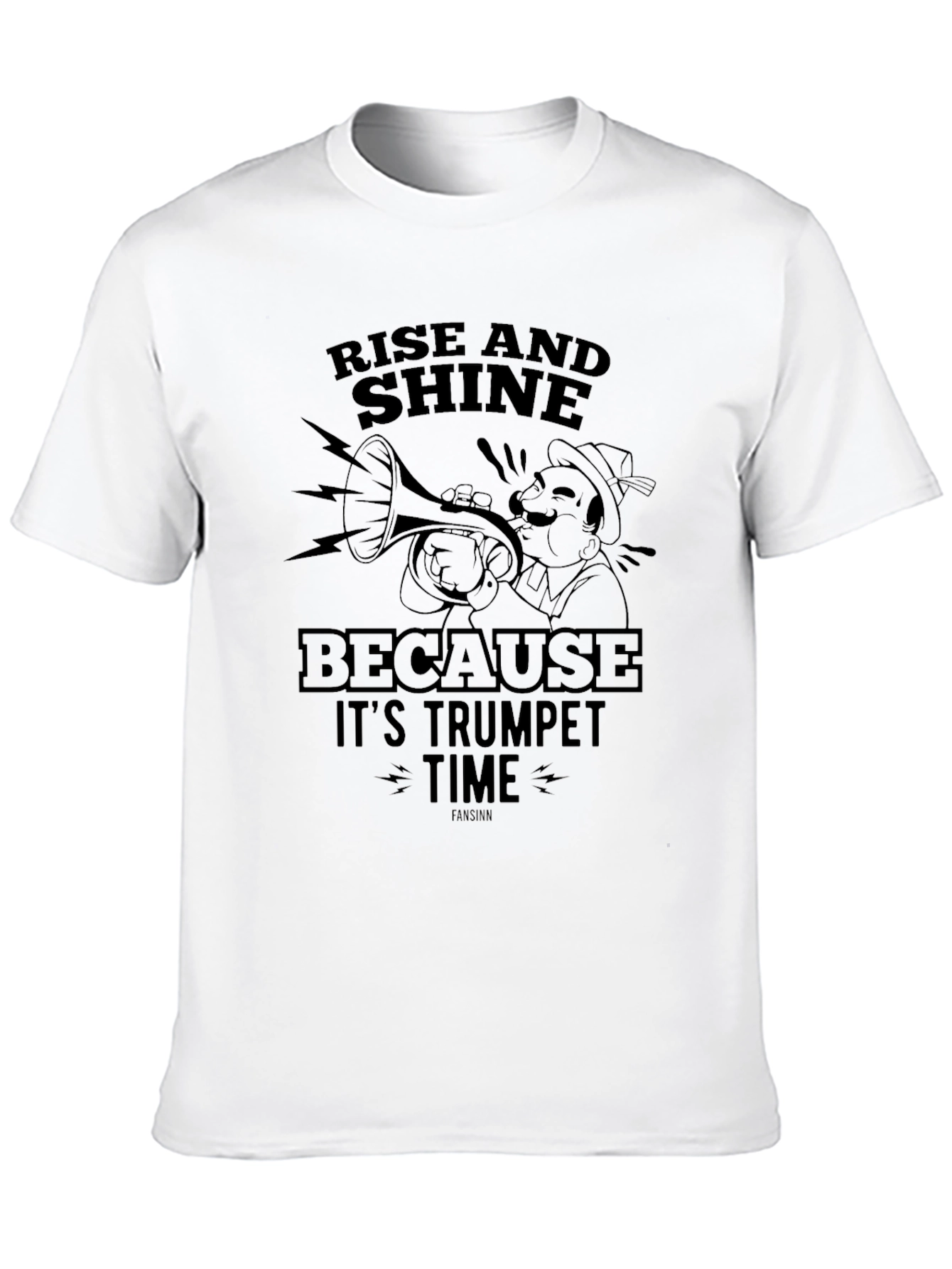Rise and Shine Trumpet Time Black Graphic Tee
