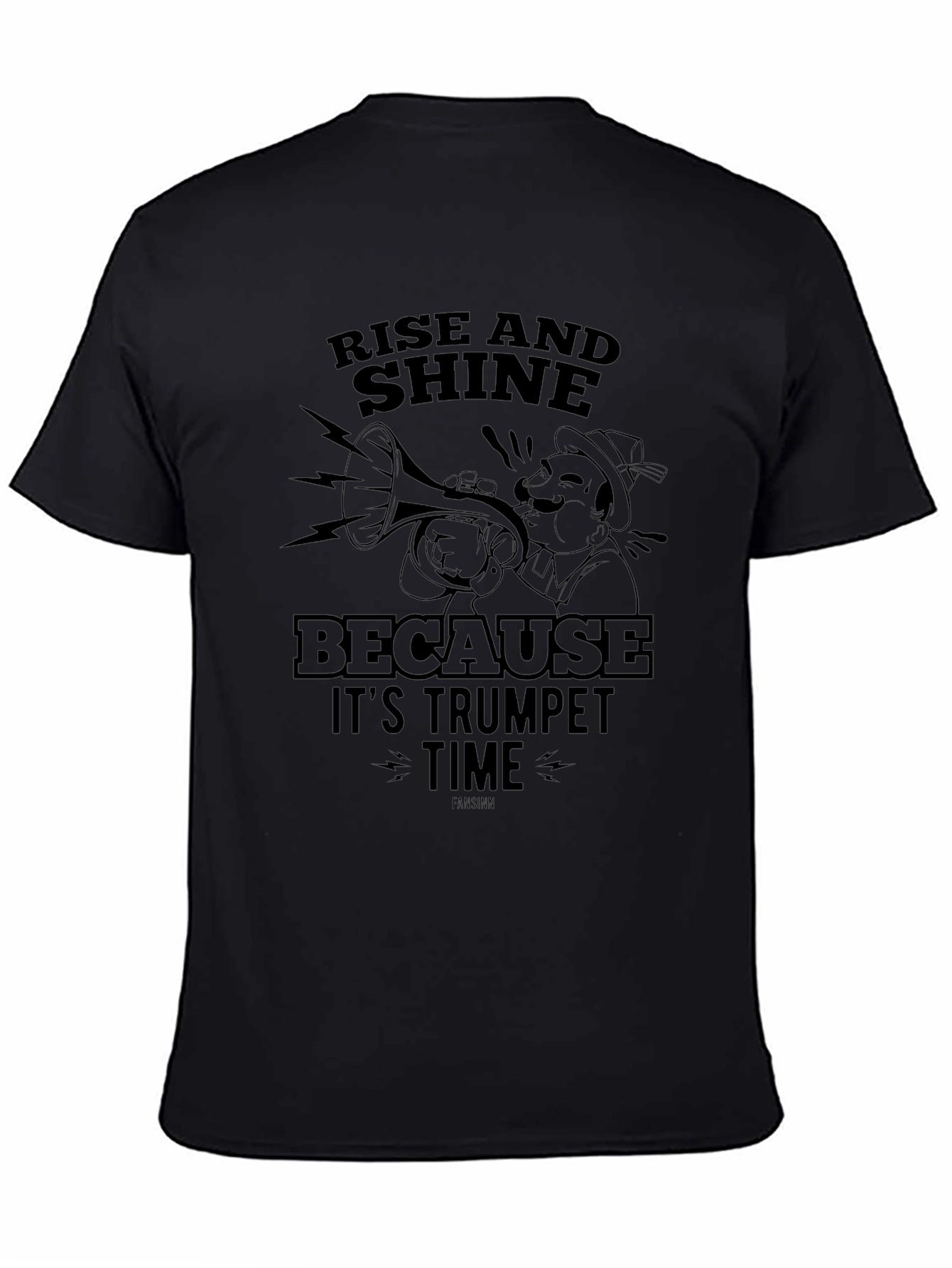 Rise and Shine Trumpet Time Black Graphic Tee