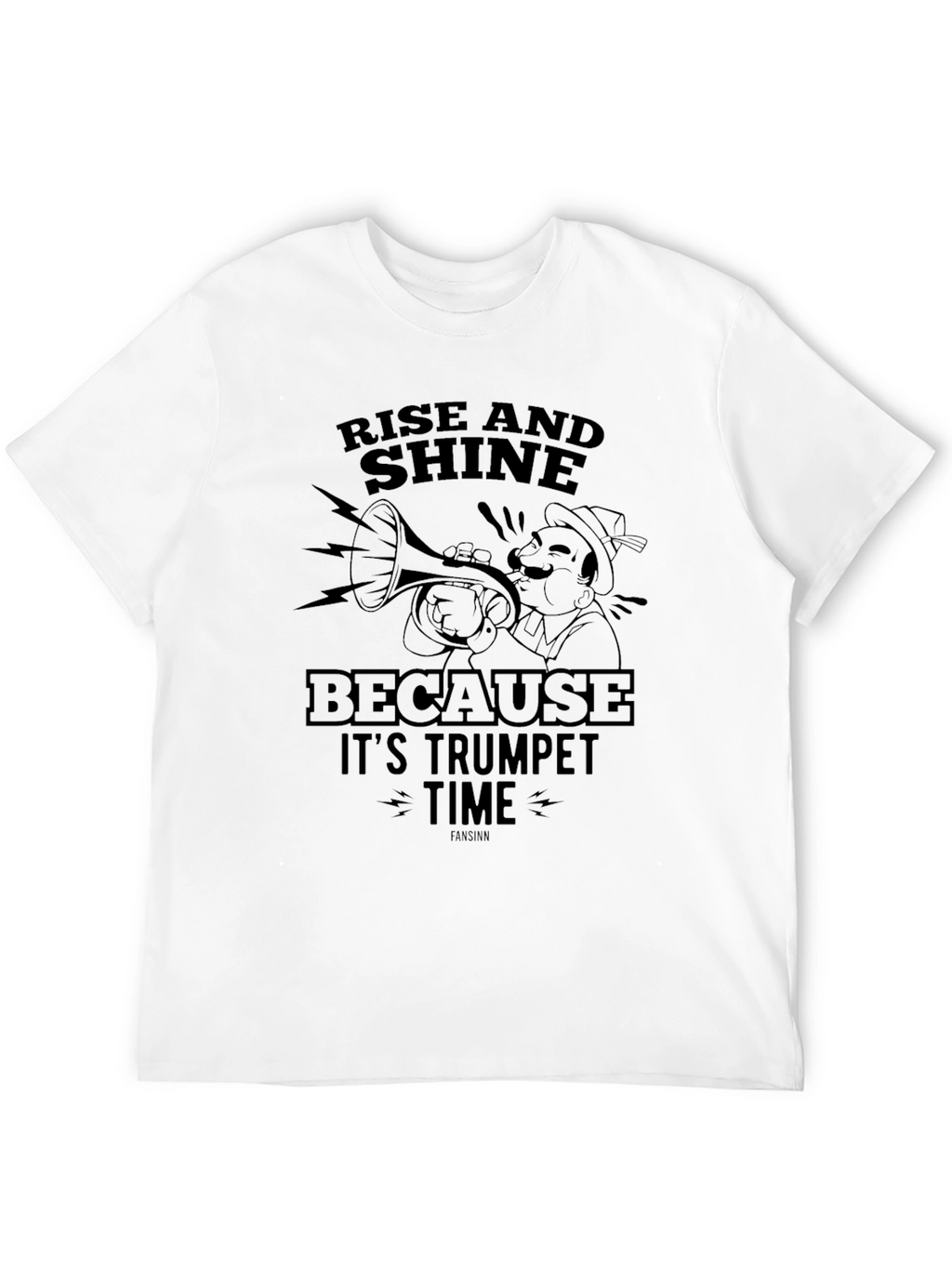 Rise and Shine Trumpet Time Black Graphic Tee