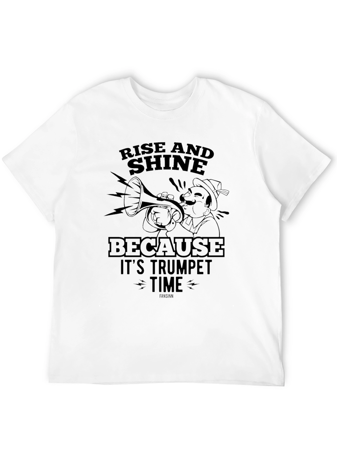 Rise and Shine Trumpet Time Black Graphic Tee