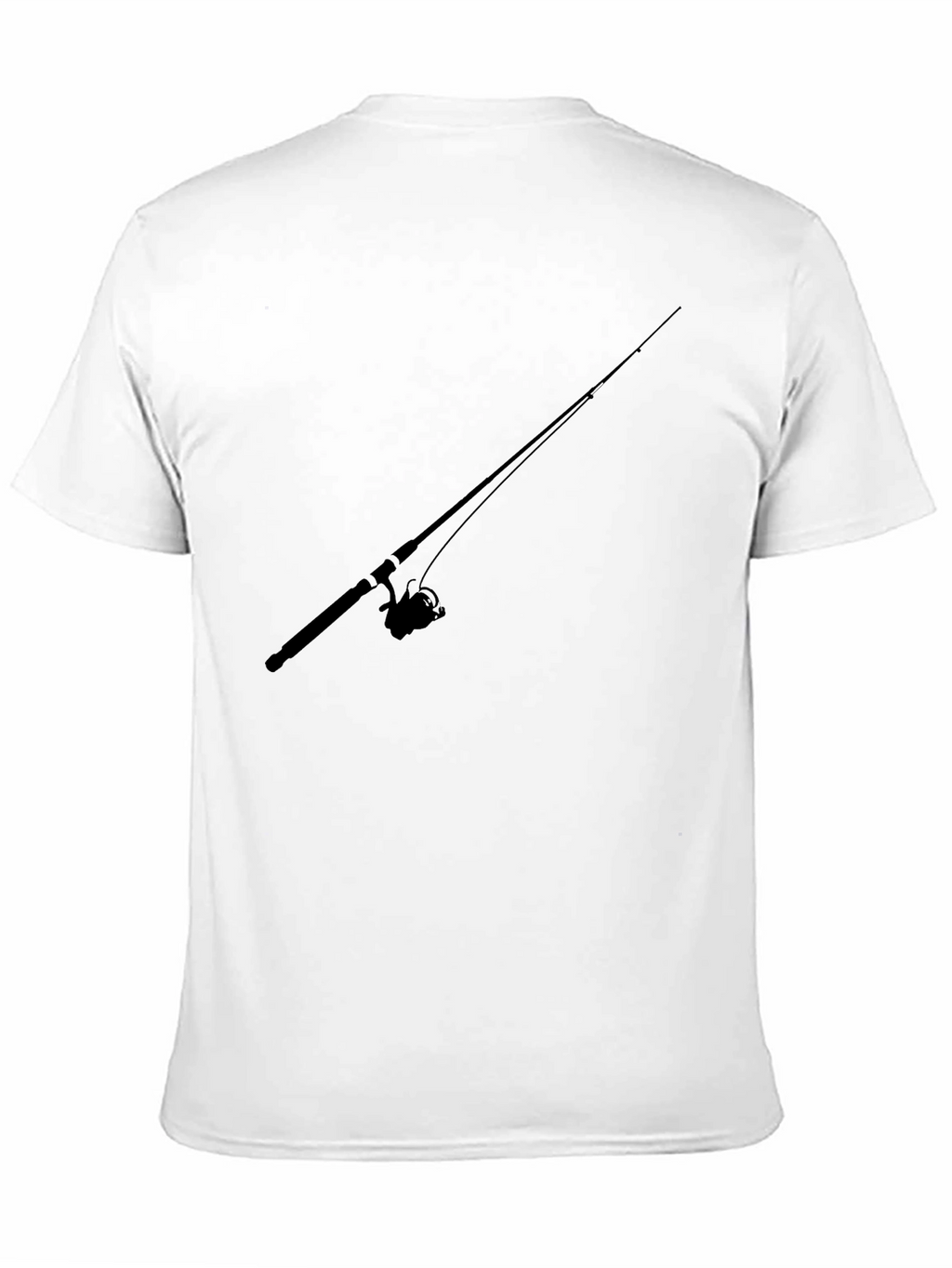Fishing Rod Graphic Tee - Black Casual T-Shirt
