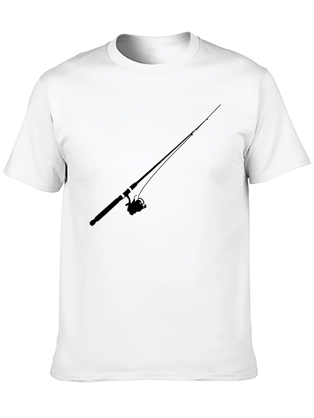 Fishing Rod Graphic Tee - Black Casual T-Shirt