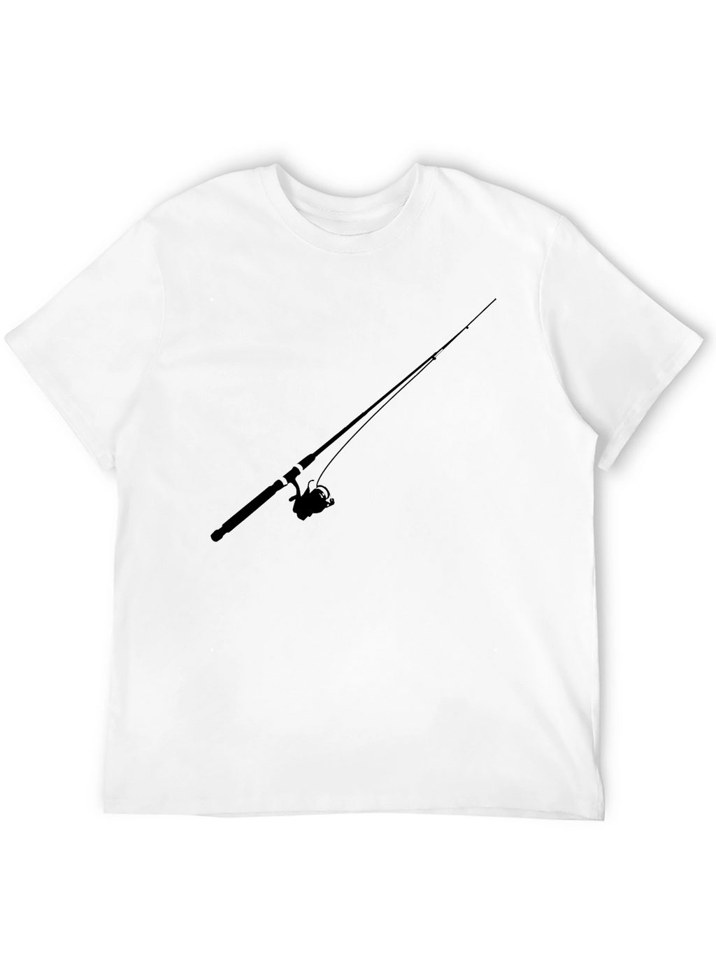 Fishing Rod Graphic Tee - Black Casual T-Shirt