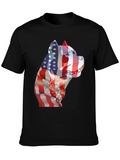 American Flag Dog Patriotic T-Shirt