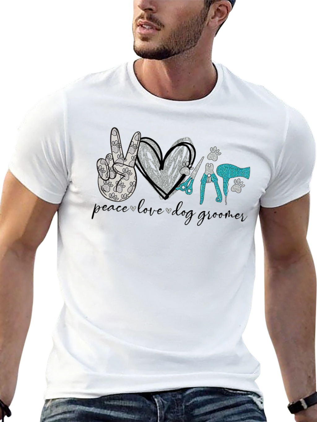 Peace Love Dog Grooming T-Shirt