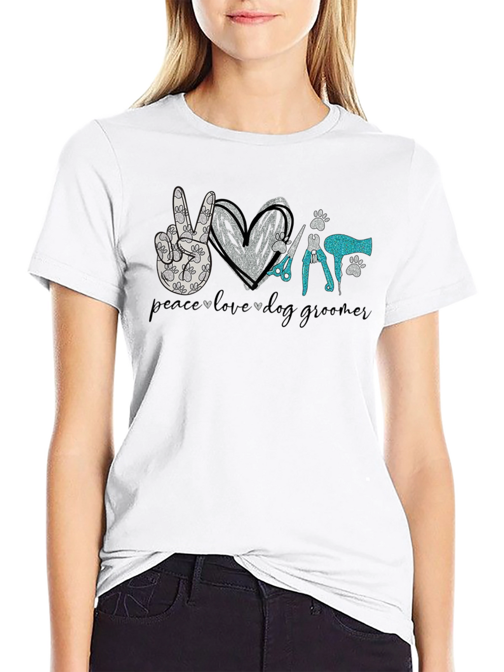 Peace Love Dog Grooming T-Shirt