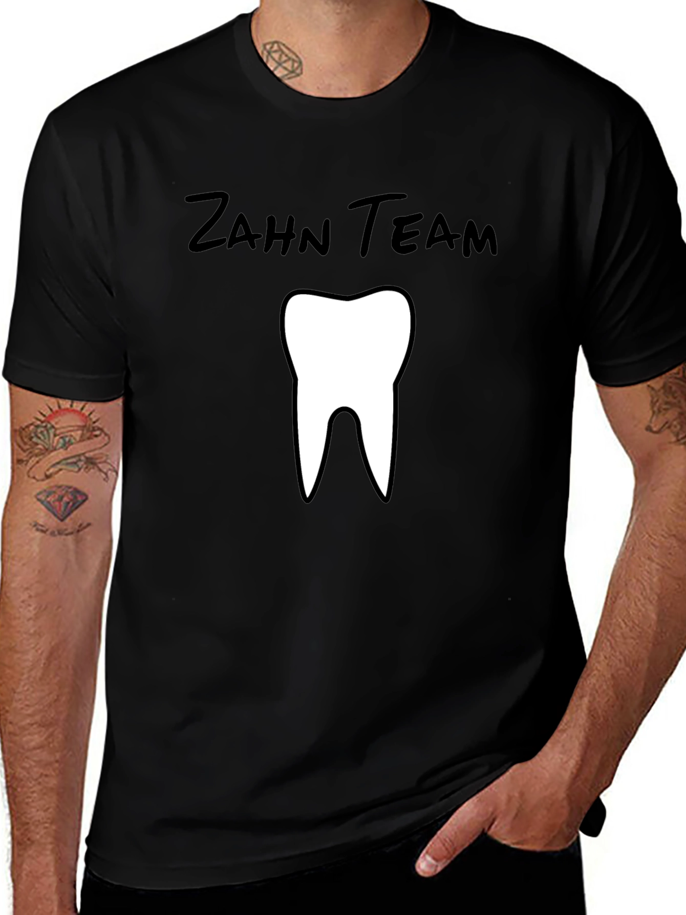 Zahn Team Tooth Graphic Black T-Shirt