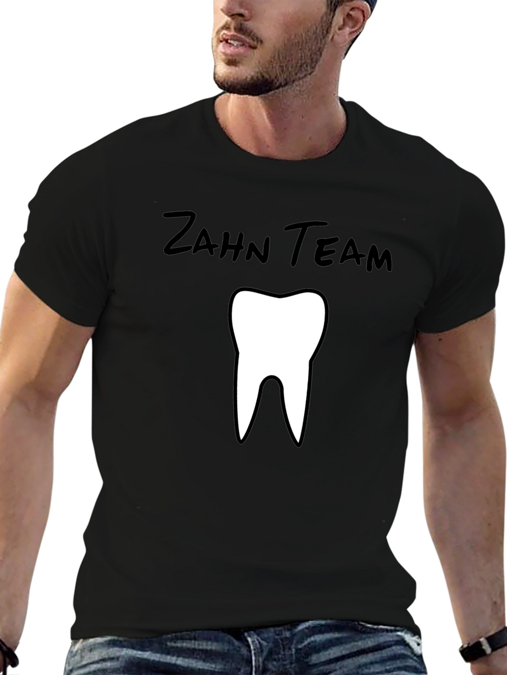 Zahn Team Tooth Graphic Black T-Shirt