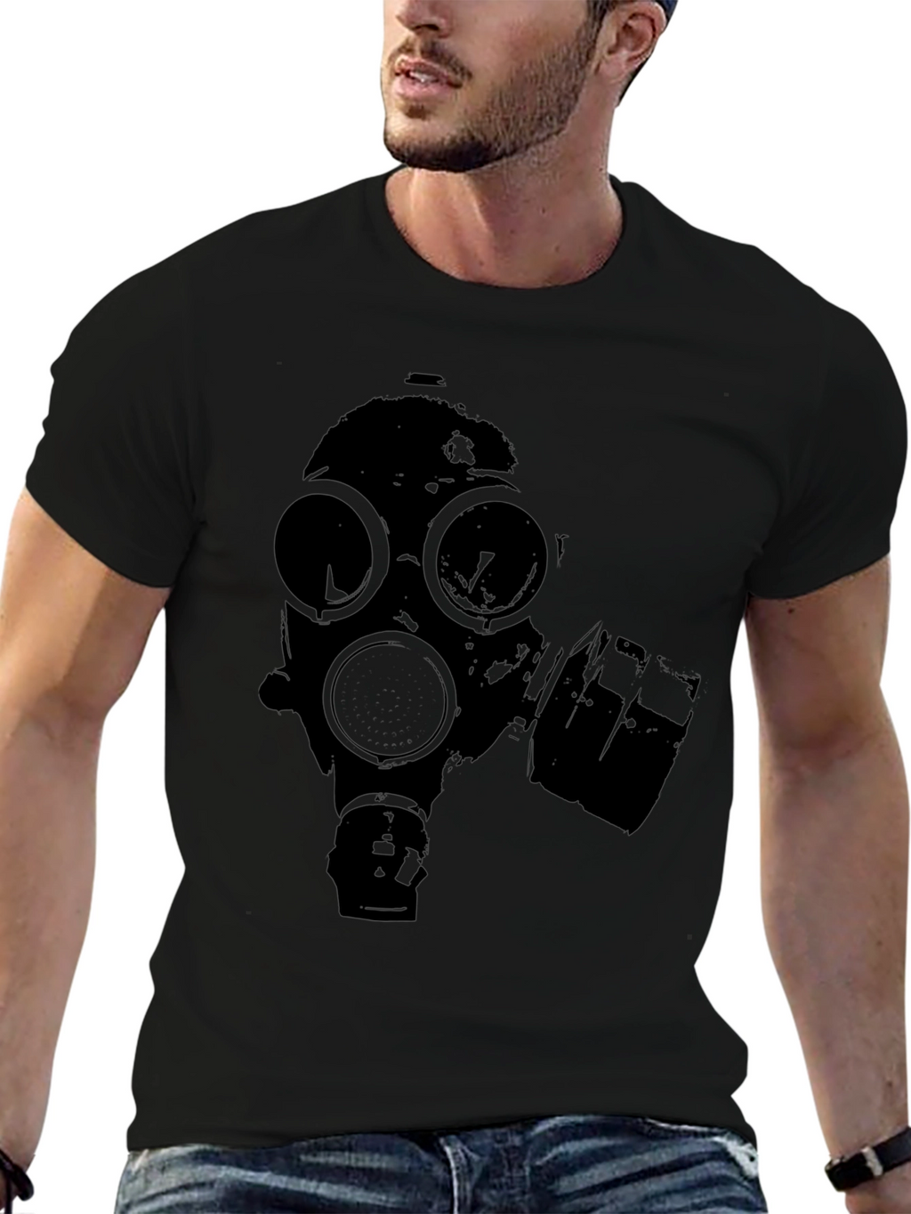 Gas Mask Graphic Black T-Shirt