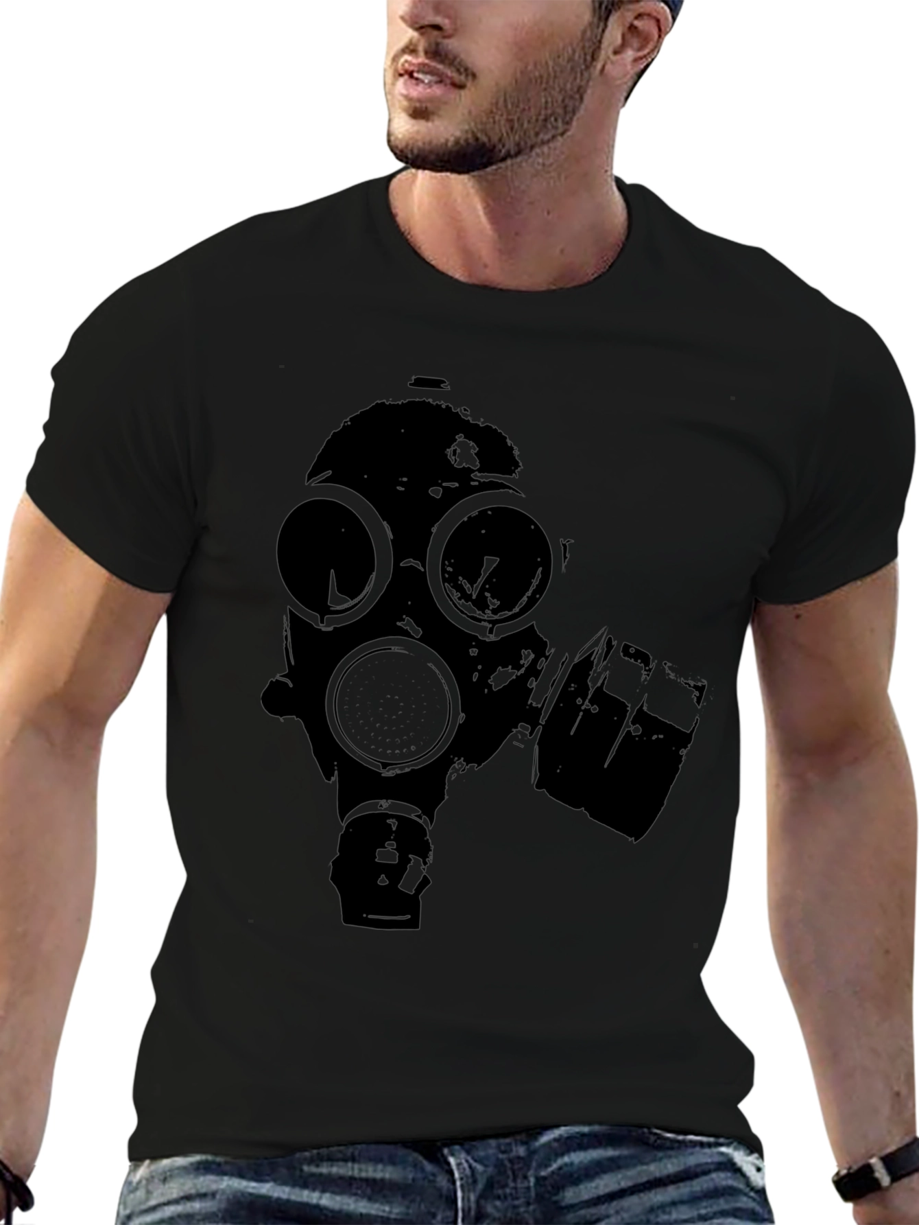 Gas Mask Graphic Black T-Shirt