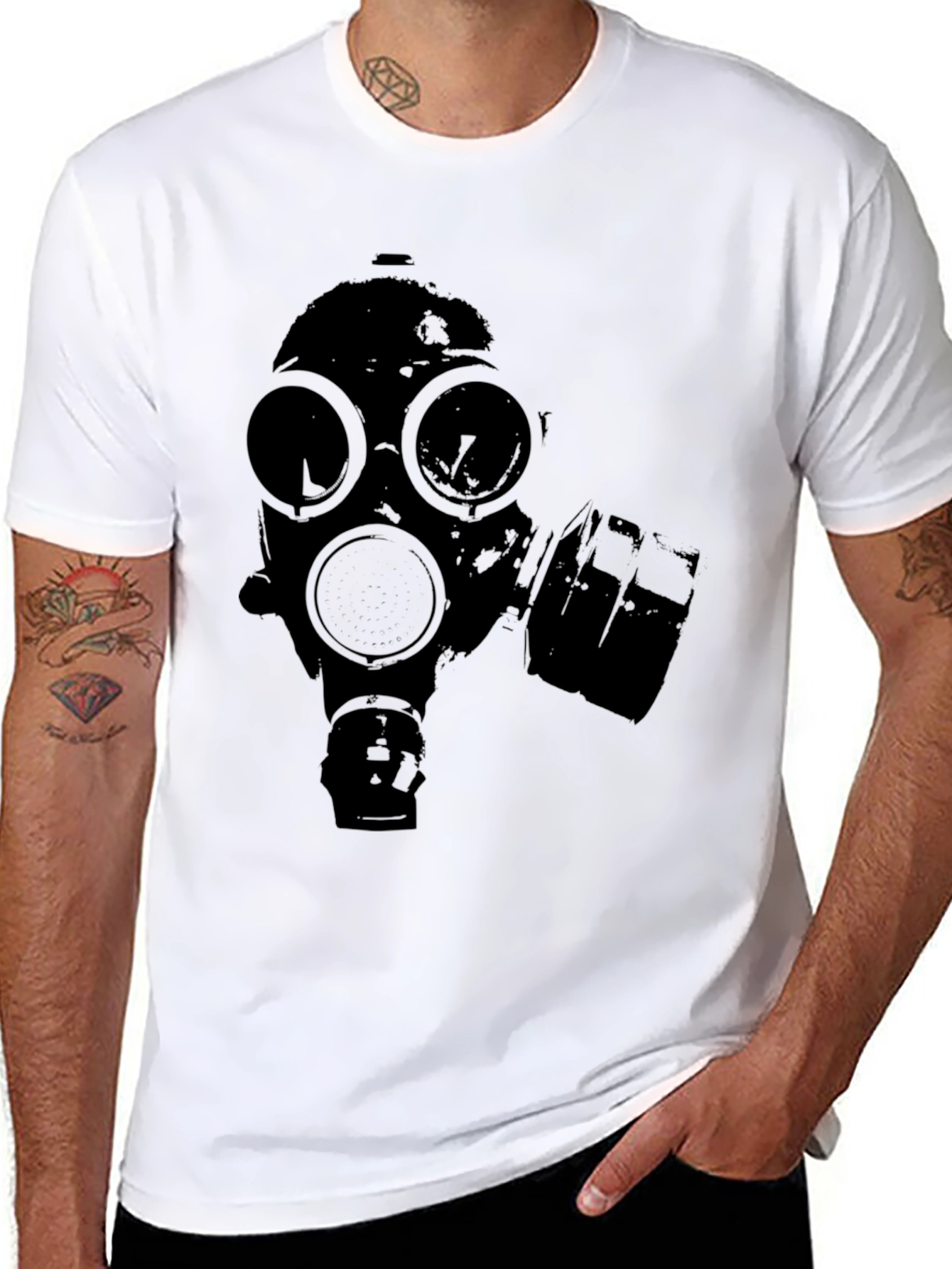 Gas Mask Graphic Black T-Shirt