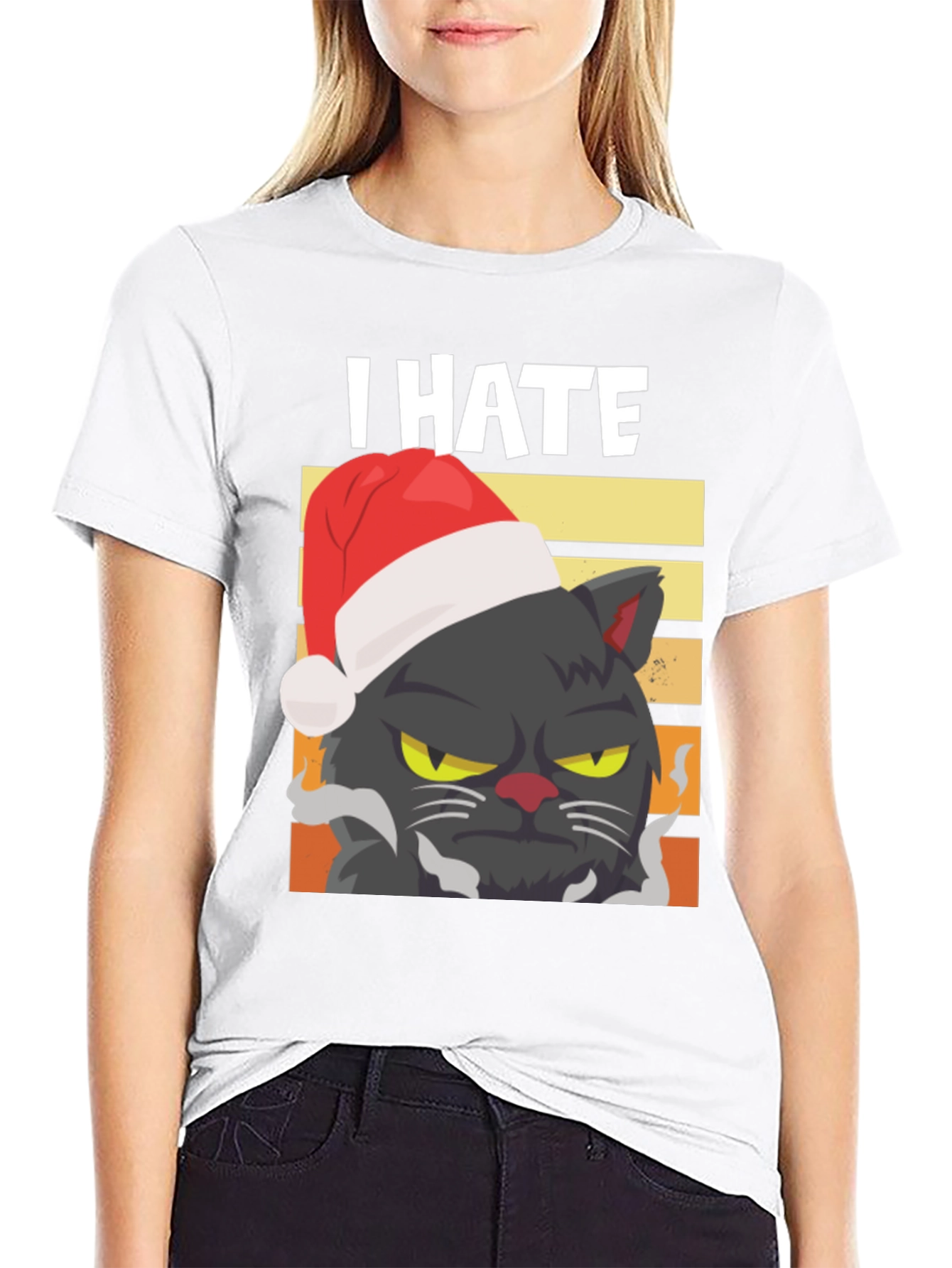 Grumpy Cat Christmas T-Shirt - I Hate