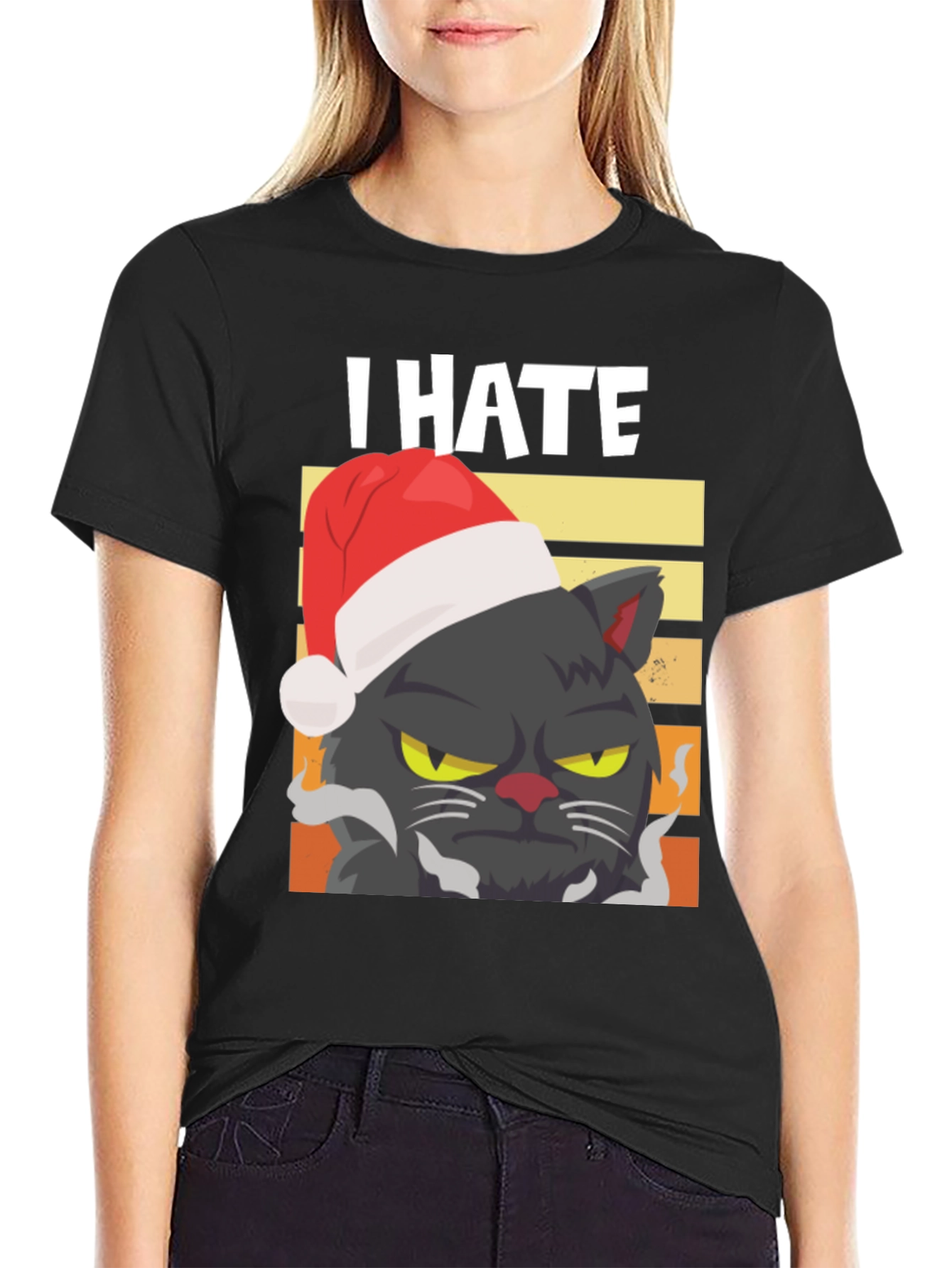 Grumpy Cat Christmas T-Shirt - I Hate