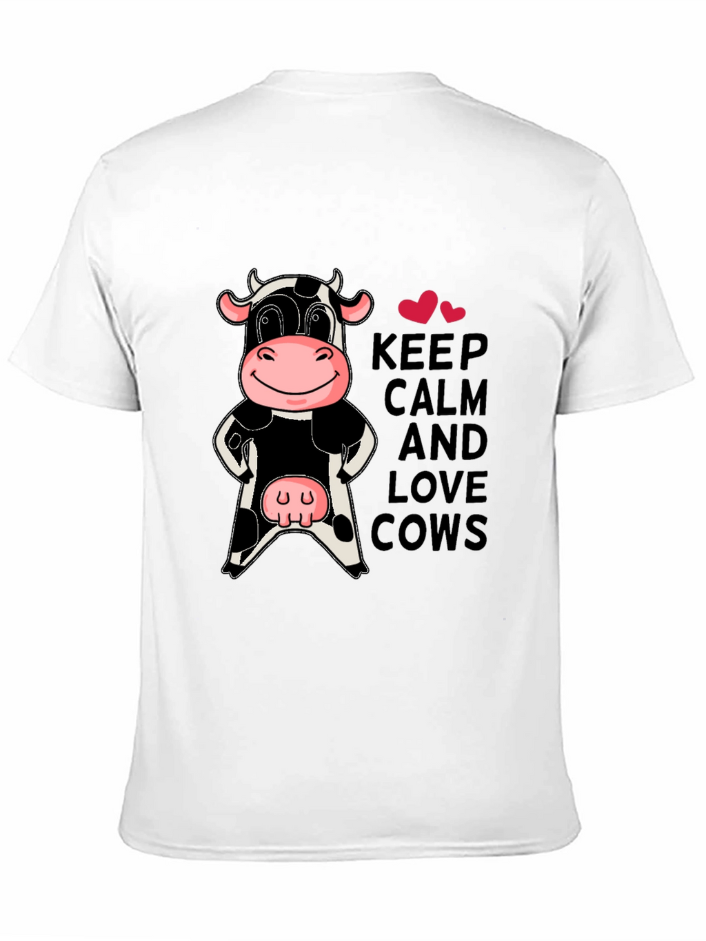 Keep Calm & Love Cows Black T-Shirt