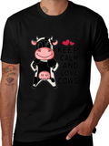 Keep Calm & Love Cows Black T-Shirt