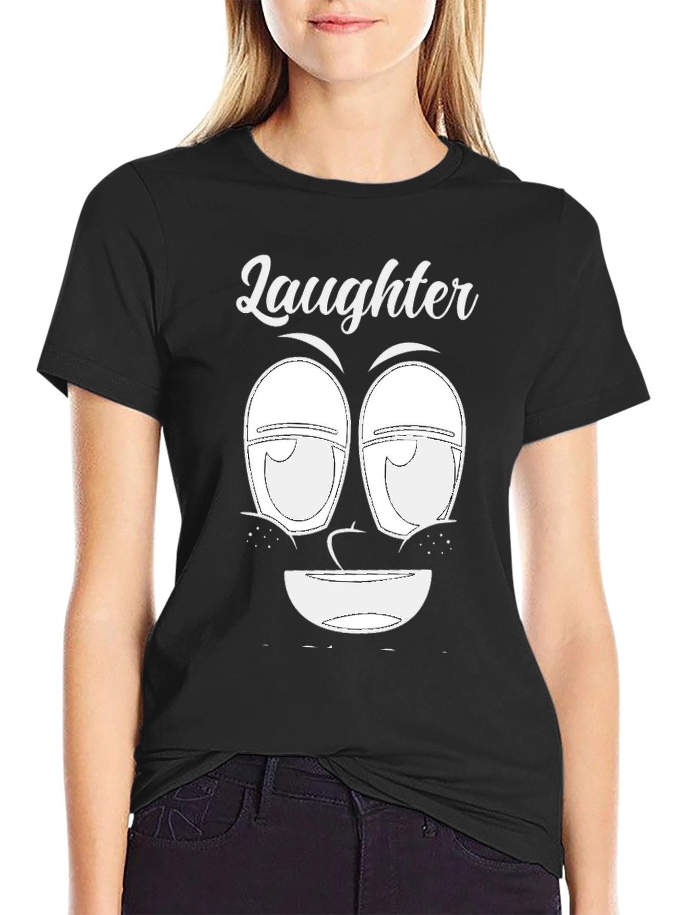 Laughter Face Graphic Tee - Unique Design Soft Cotton