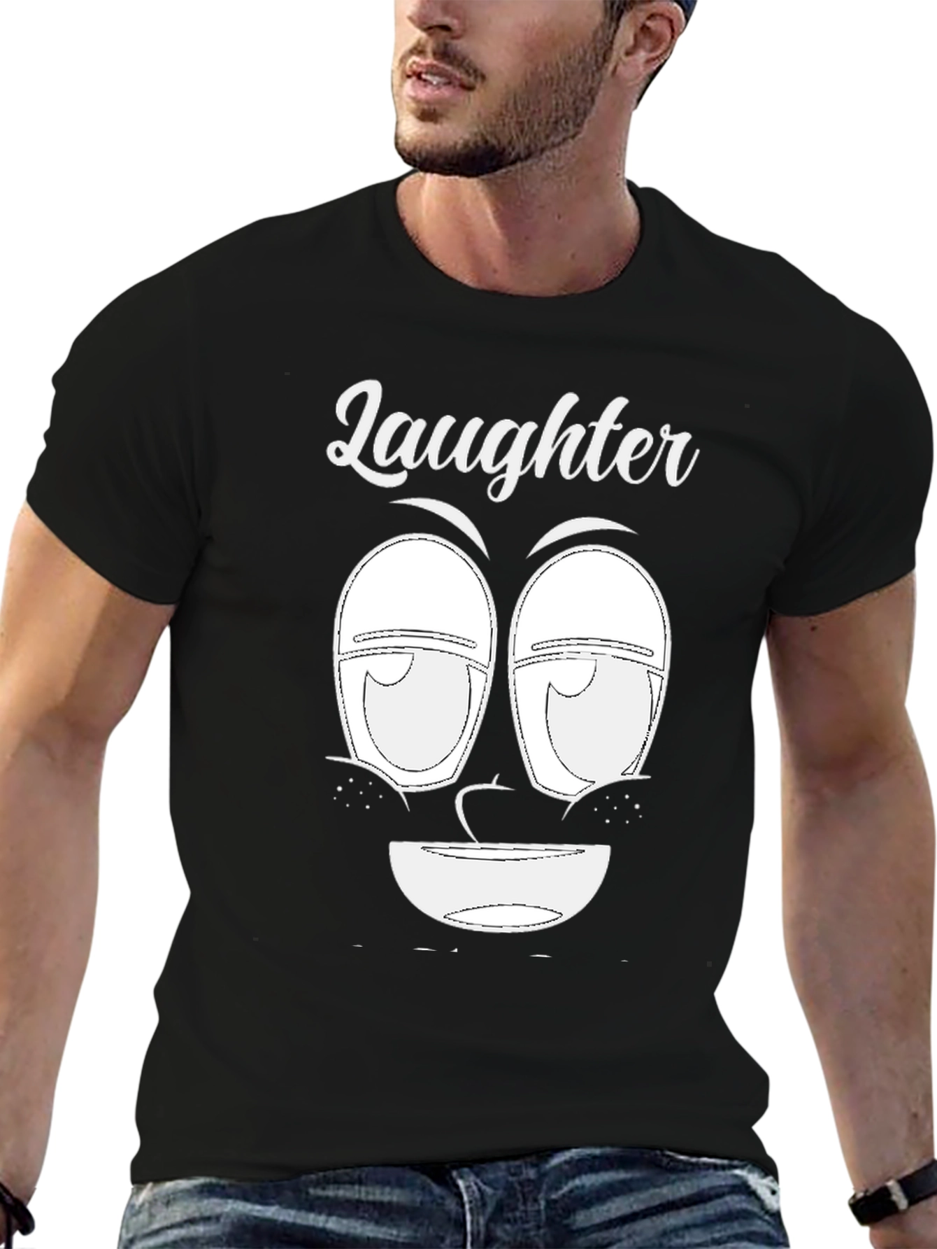 Laughter Face Graphic Tee - Unique Design Soft Cotton