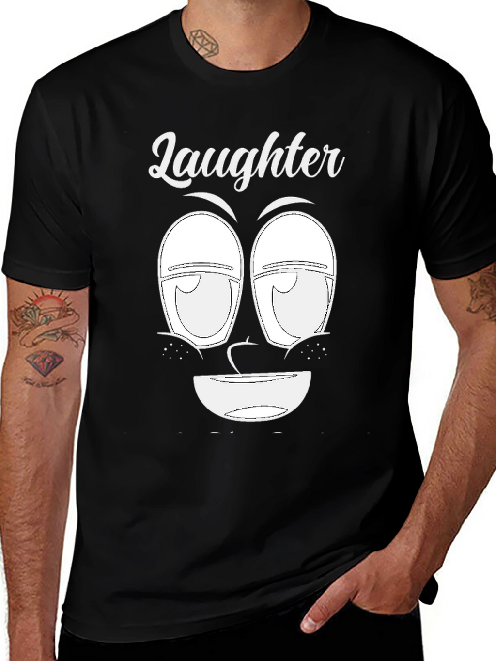 Laughter Face Graphic Tee - Unique Design Soft Cotton
