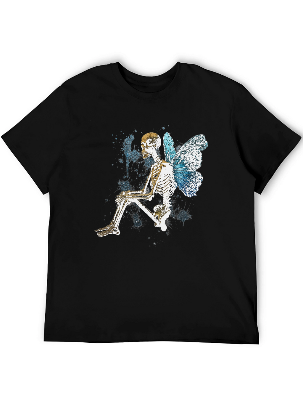 Butterfly Skeleton Graphic Tee - Trendy Gothic Style