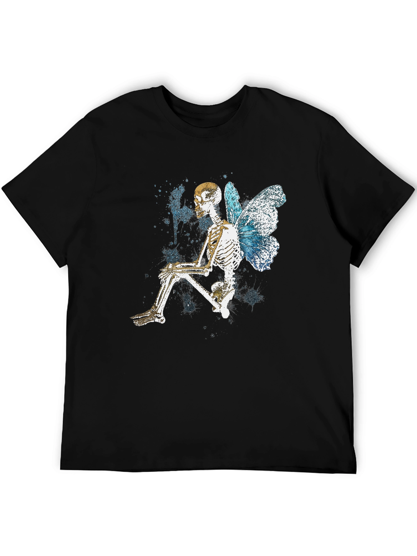 Butterfly Skeleton Graphic Tee - Trendy Gothic Style