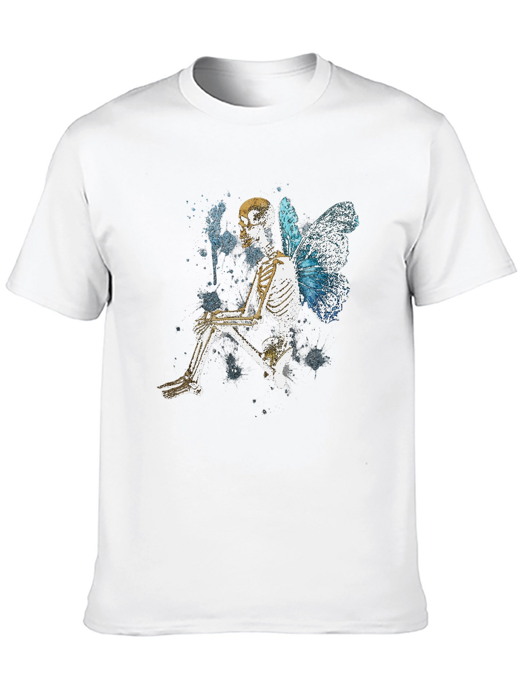 Butterfly Skeleton Graphic Tee - Trendy Gothic Style