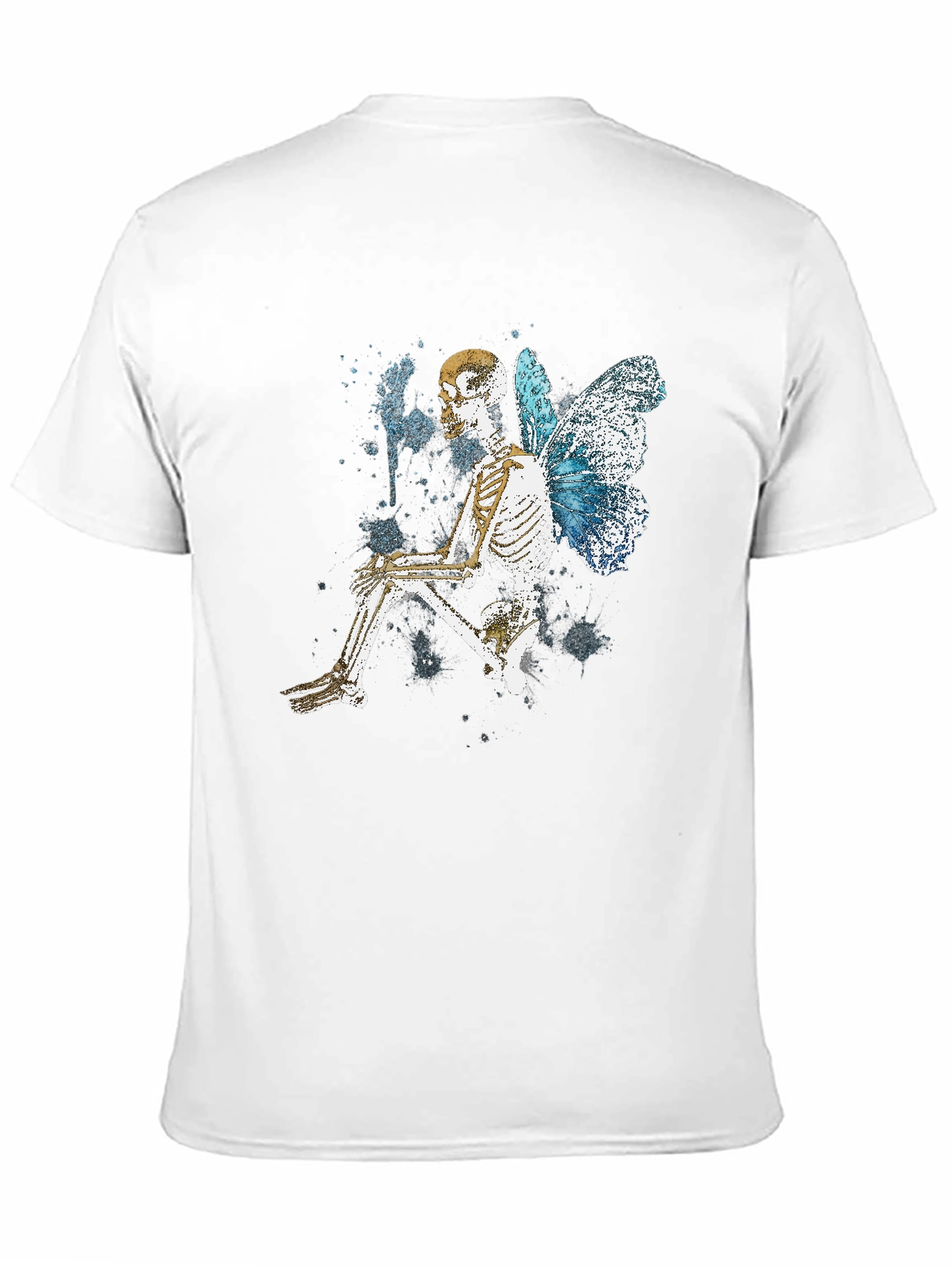 Butterfly Skeleton Graphic Tee - Trendy Gothic Style