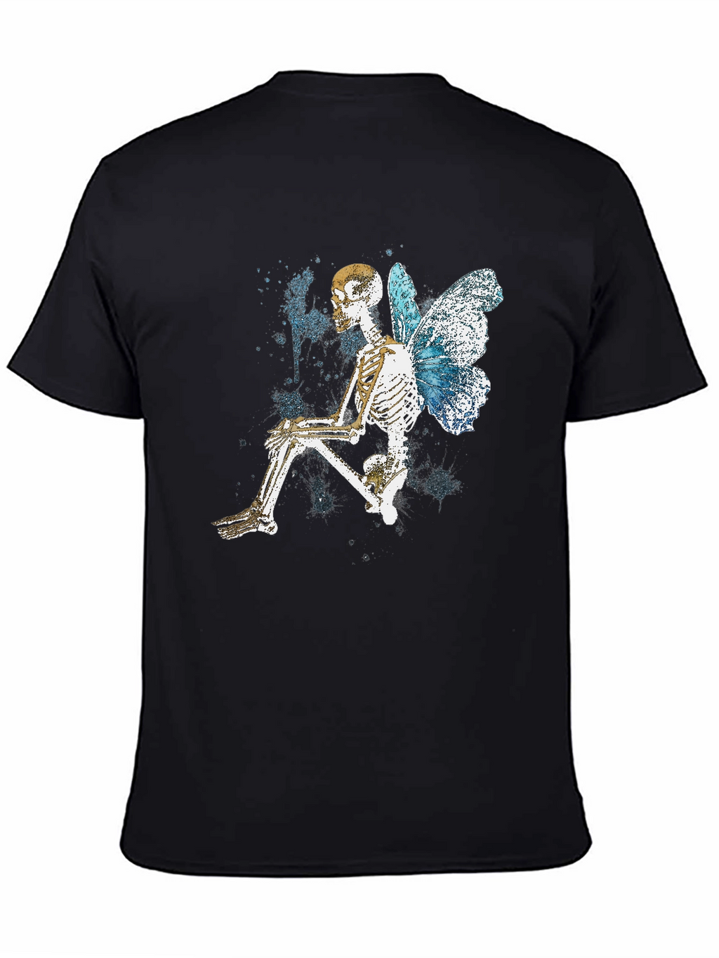 Butterfly Skeleton Graphic Tee - Trendy Gothic Style