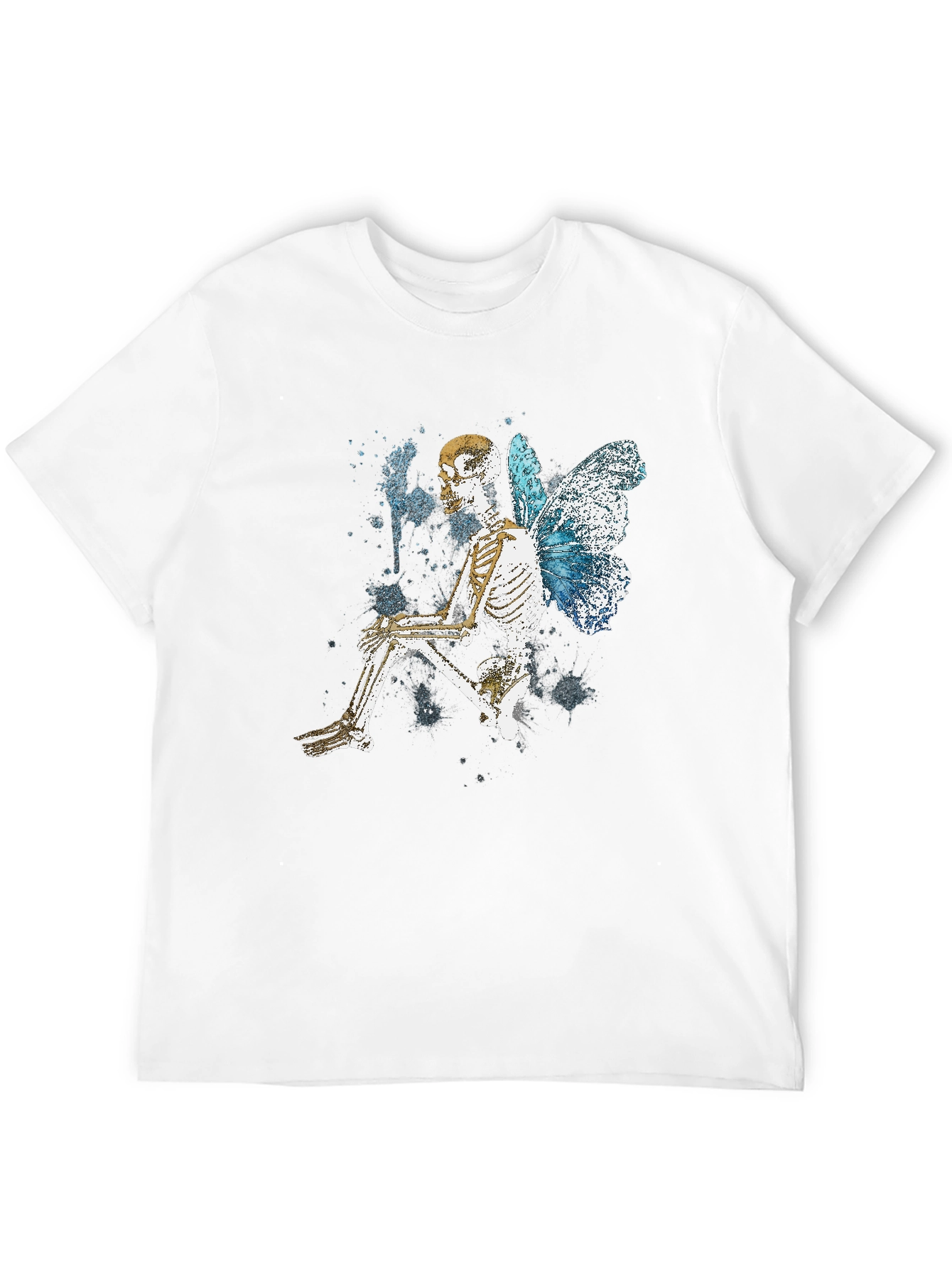 Butterfly Skeleton Graphic Tee - Trendy Gothic Style
