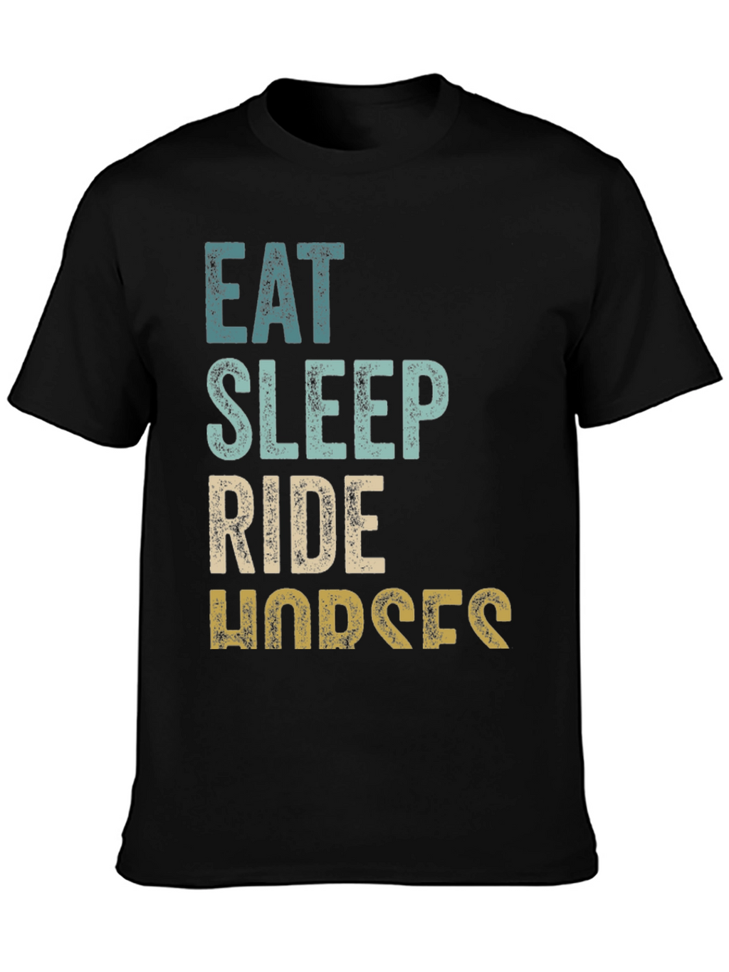 Eat Sleep Ride Horses Black T-Shirt