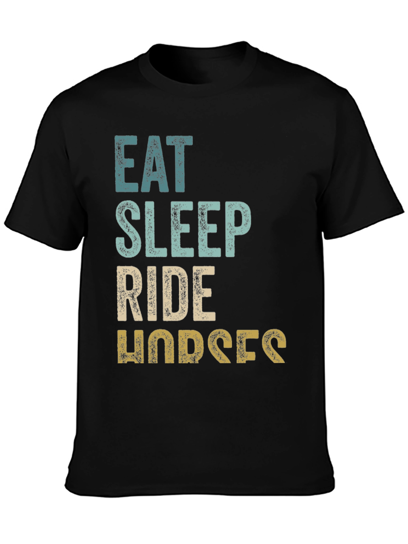 Eat Sleep Ride Horses Black T-Shirt