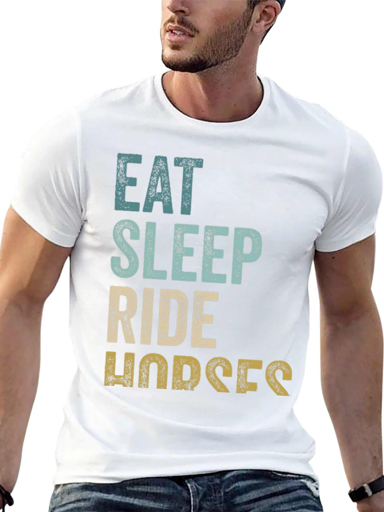 Eat Sleep Ride Horses Black T-Shirt
