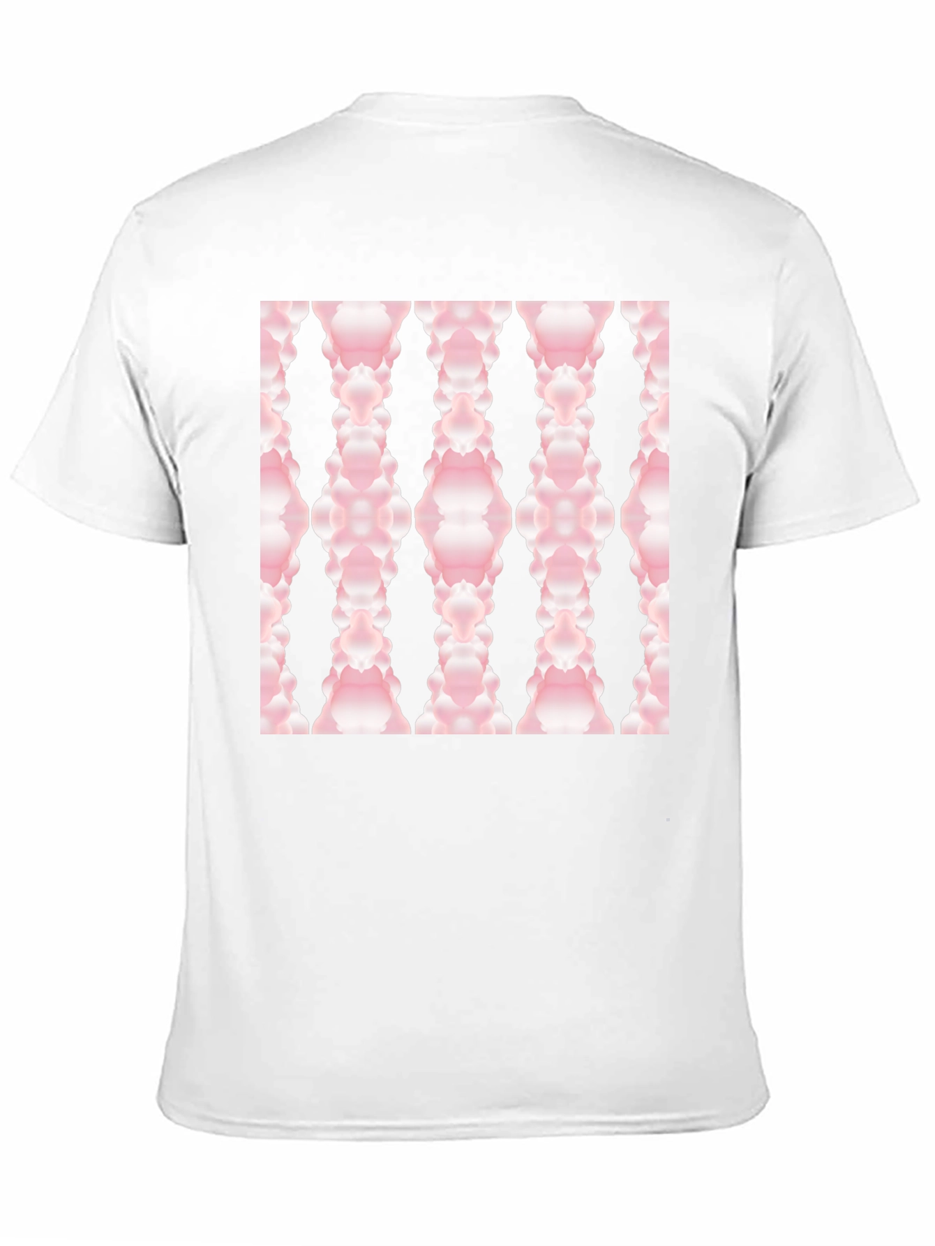 Modern Pink Cloud Pattern Black T-Shirt