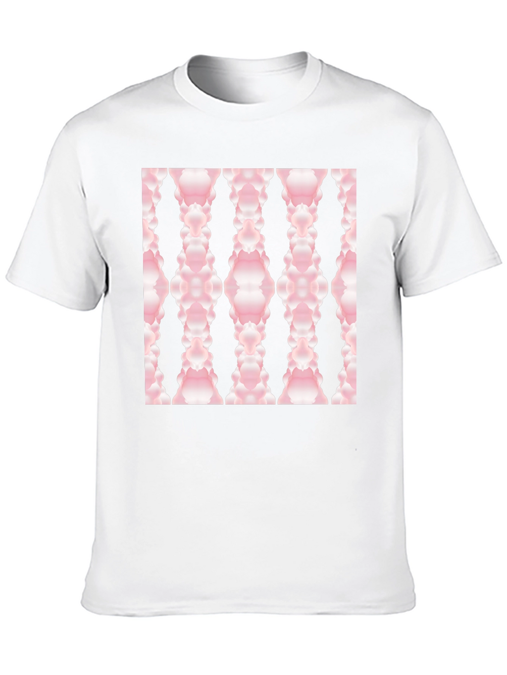 Modern Pink Cloud Pattern Black T-Shirt