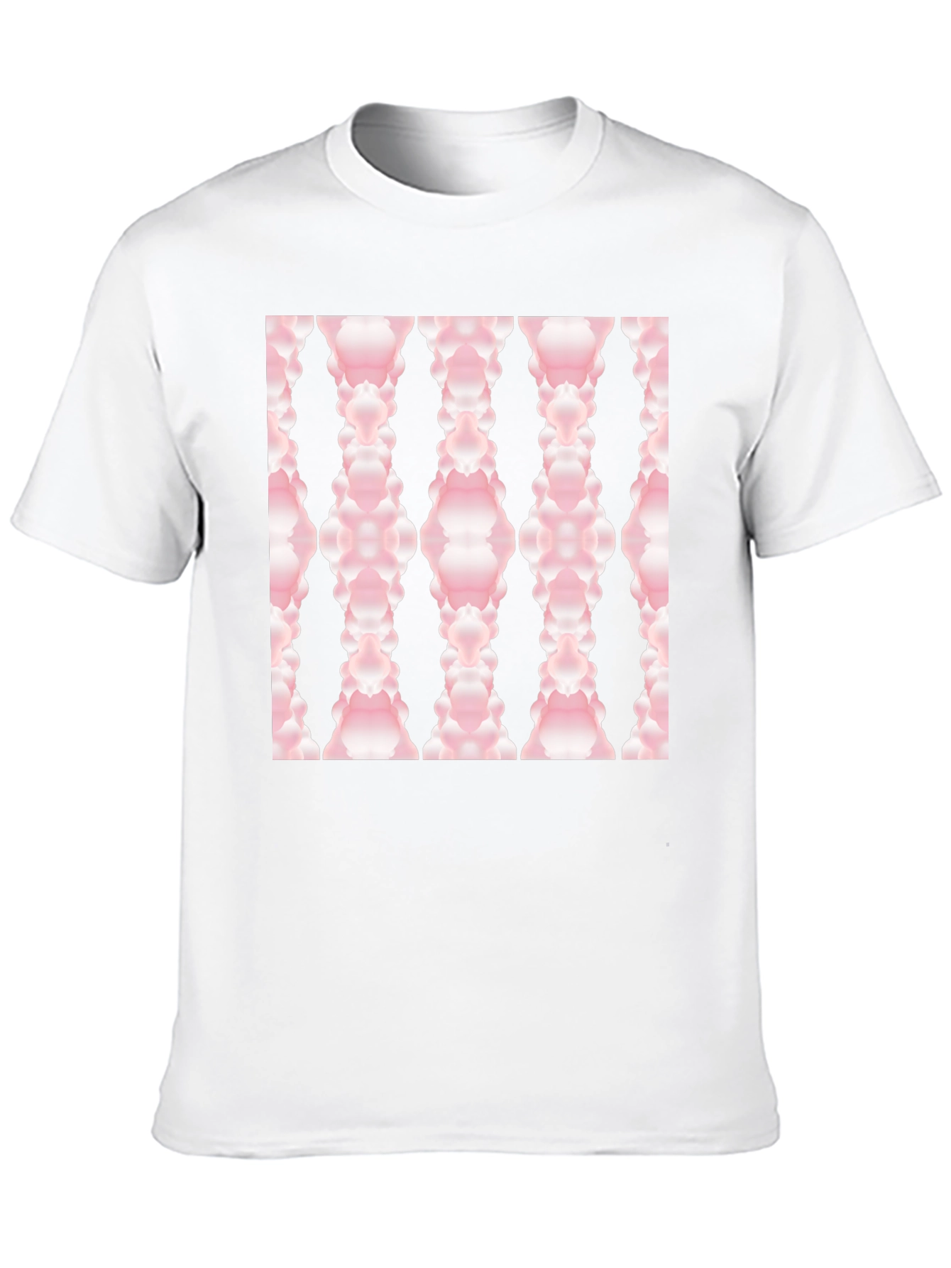 Modern Pink Cloud Pattern Black T-Shirt