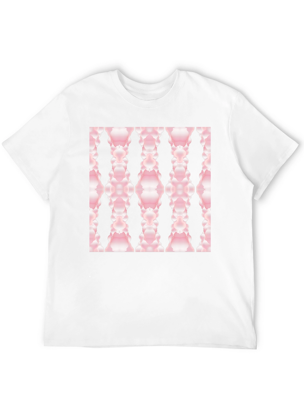 Modern Pink Cloud Pattern Black T-Shirt