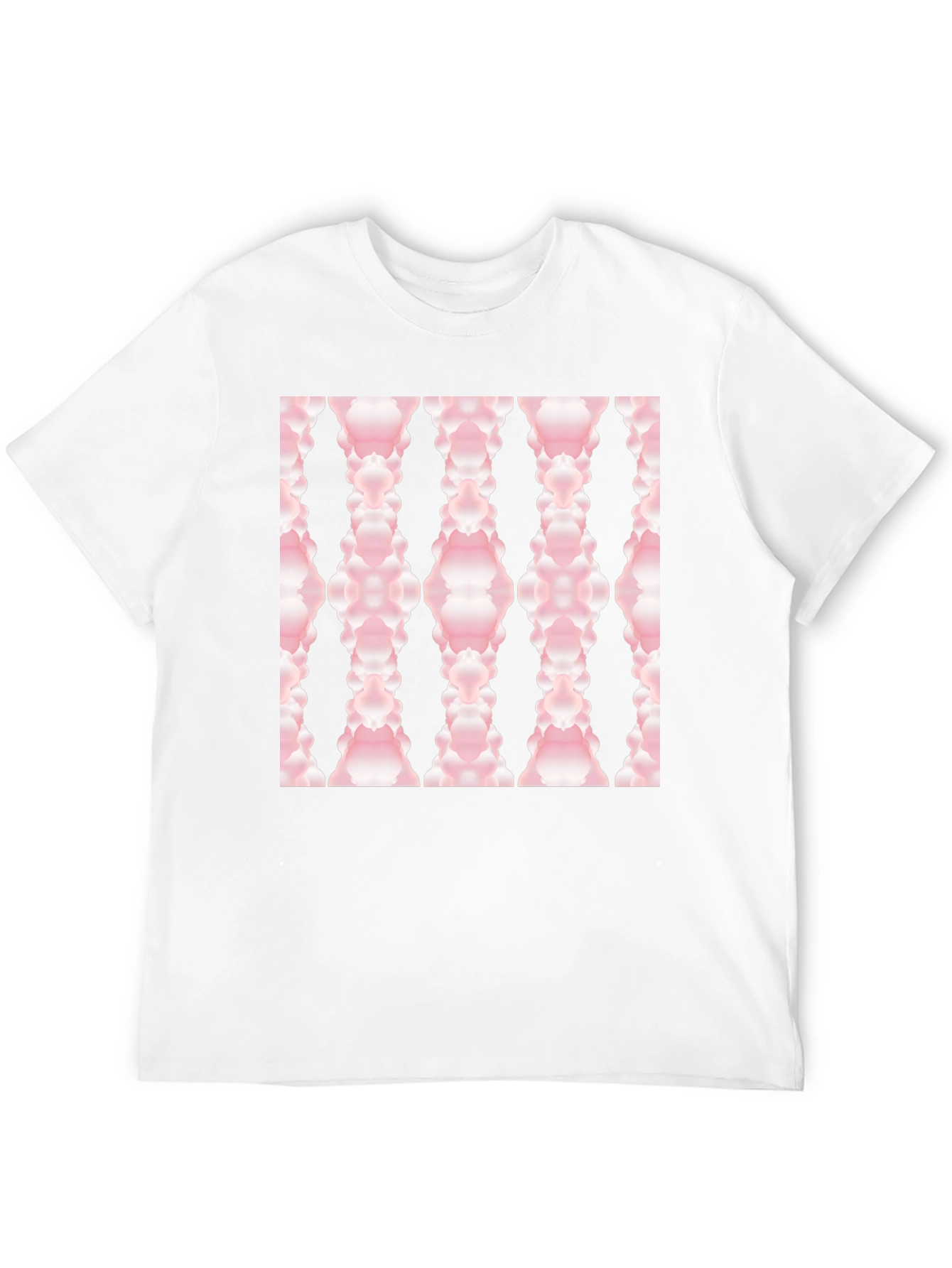 Modern Pink Cloud Pattern Black T-Shirt