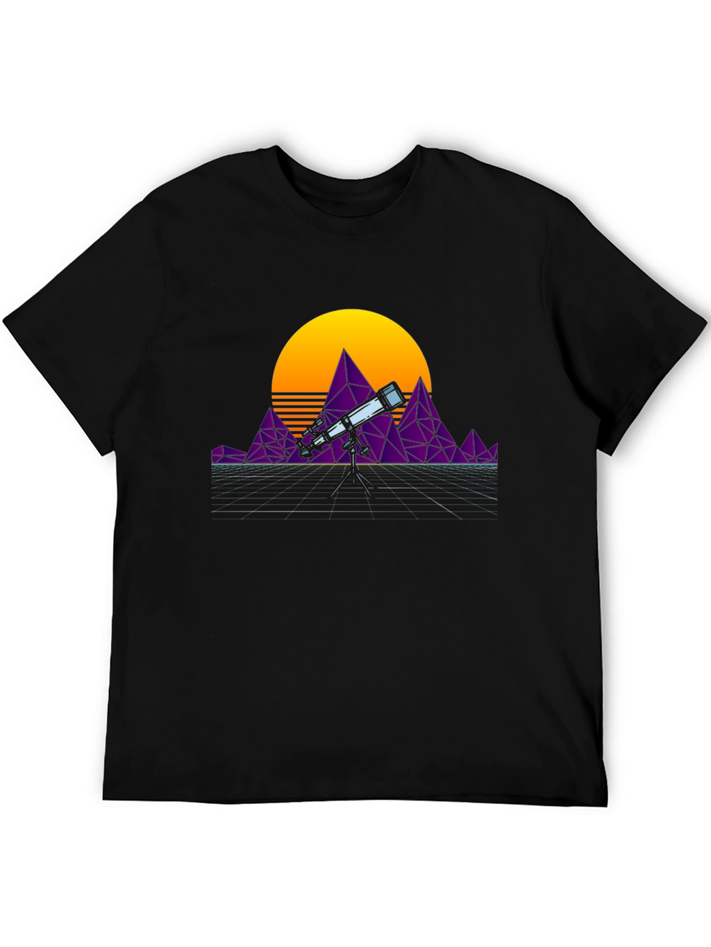 Retro Telescope T-Shirt - Synthwave Design