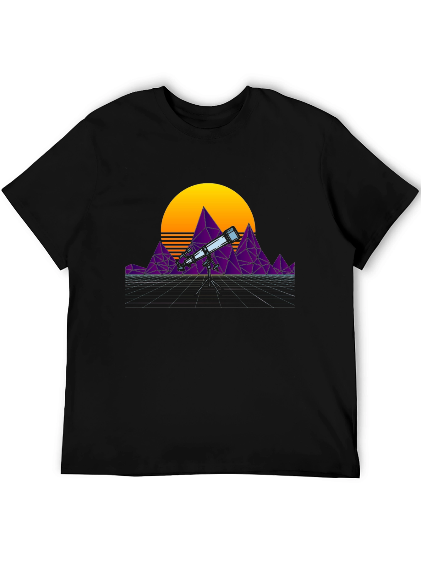 Retro Telescope T-Shirt - Synthwave Design