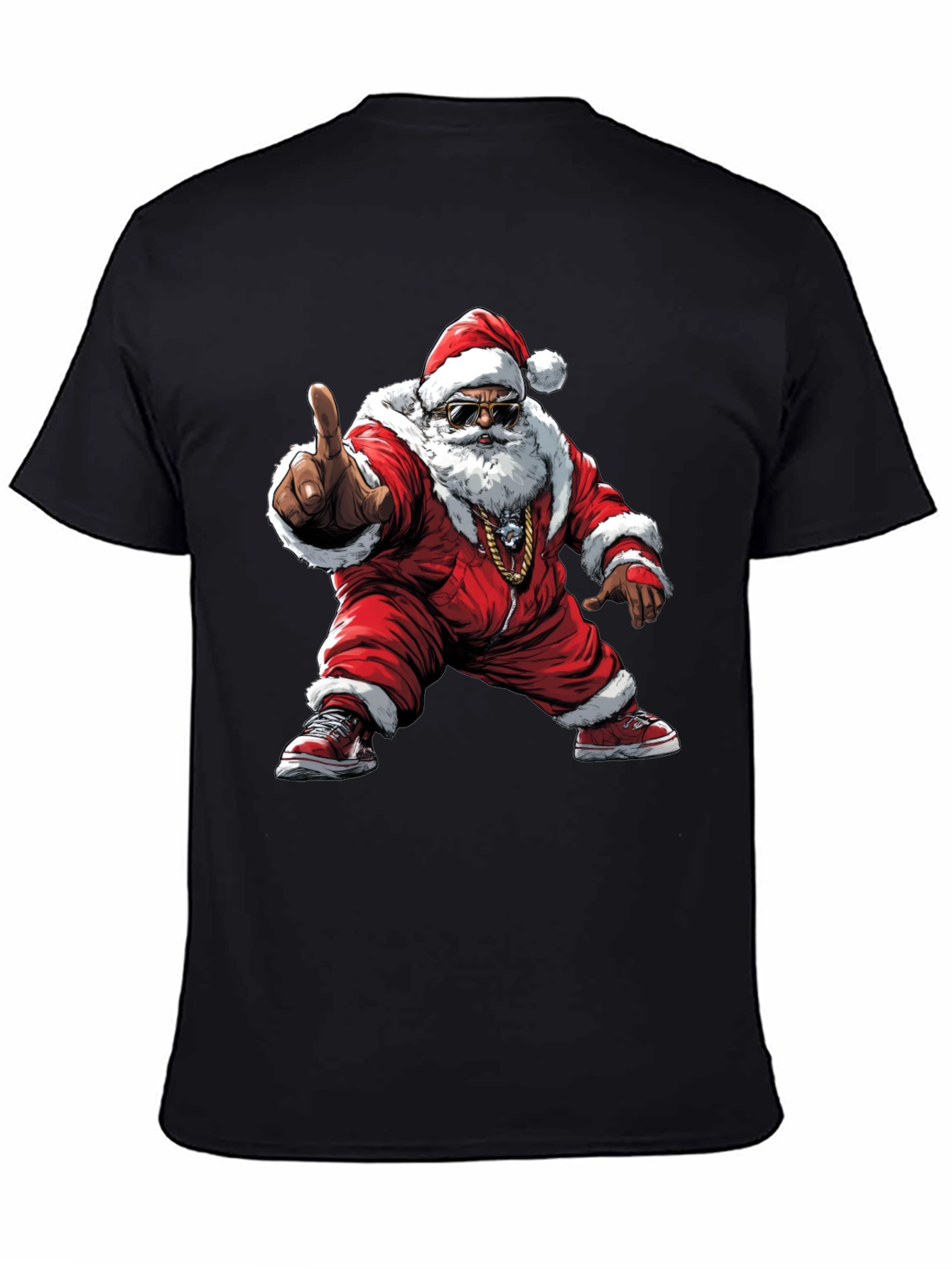 Cool Santa Black T-Shirt