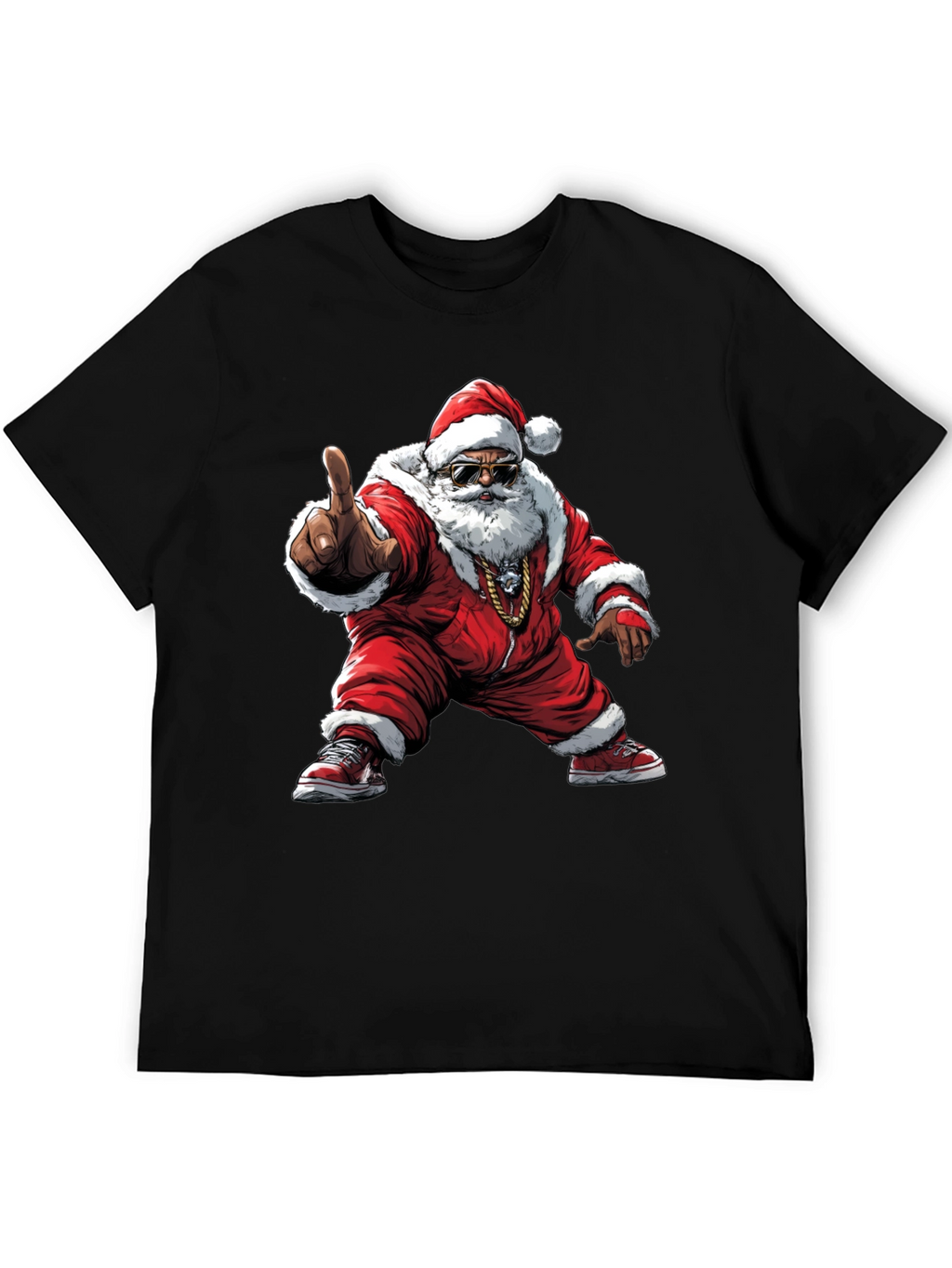 Cool Santa Black T-Shirt