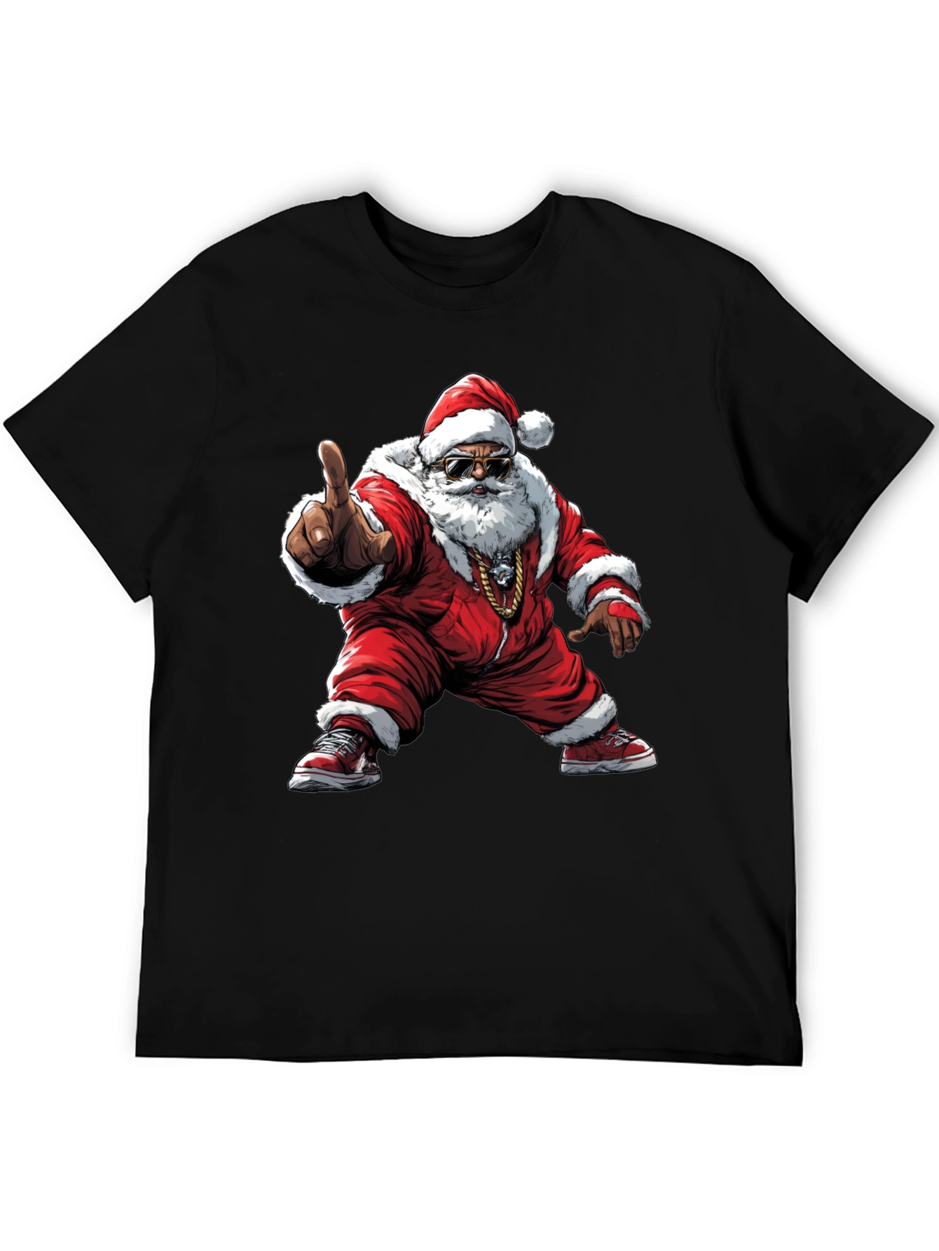 Cool Santa Black T-Shirt