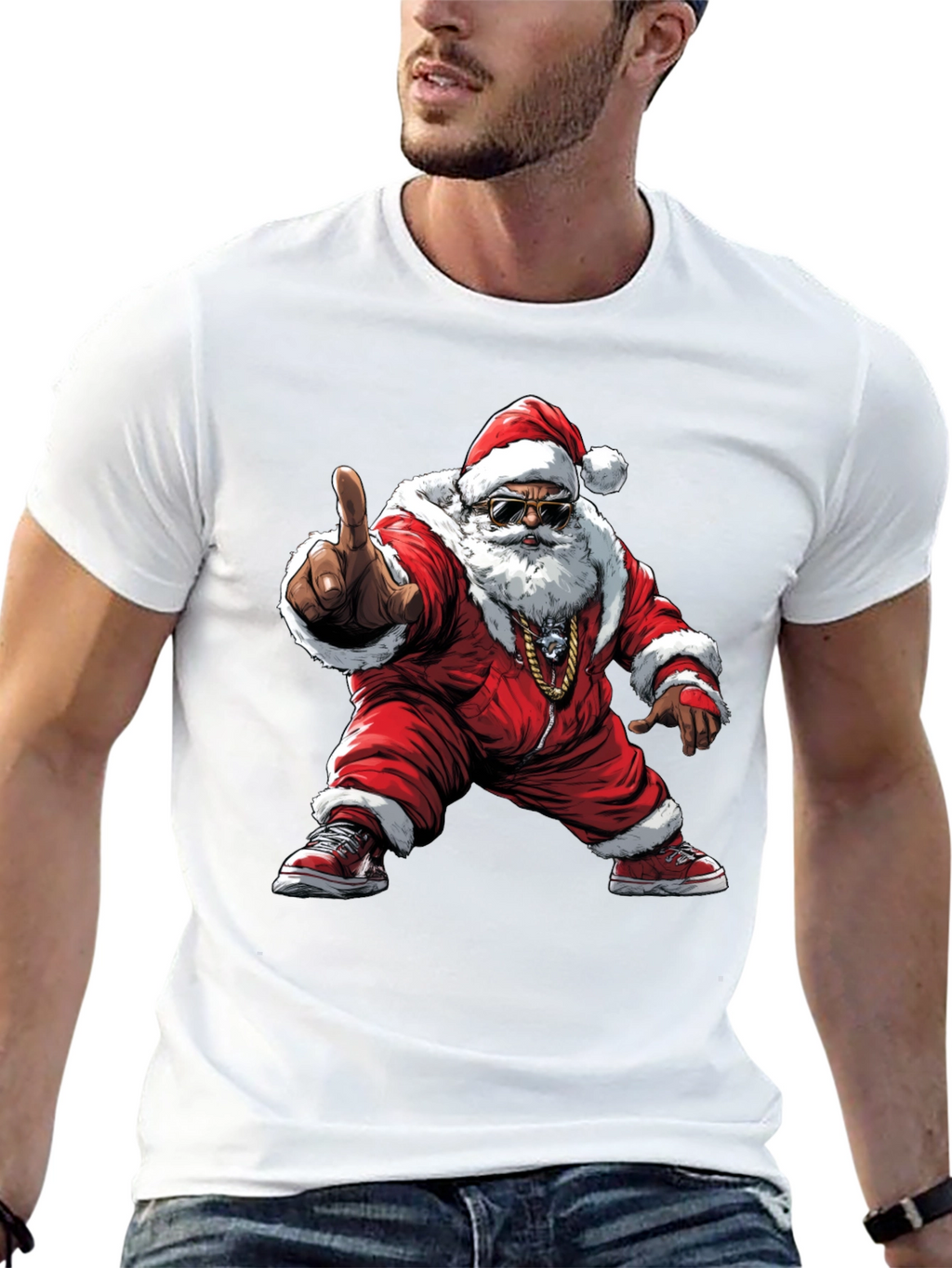 Cool Santa Black T-Shirt