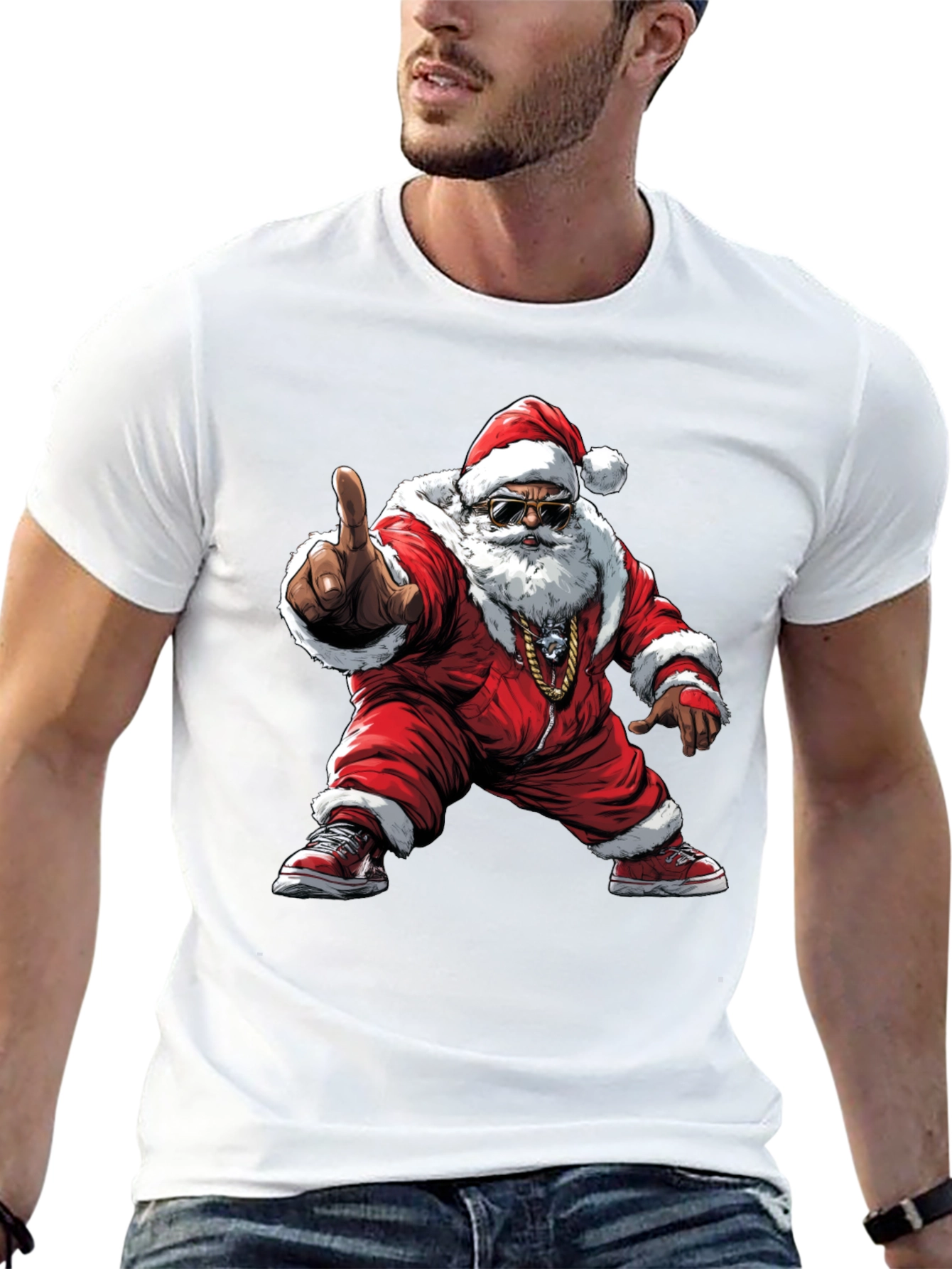 Cool Santa Black T-Shirt
