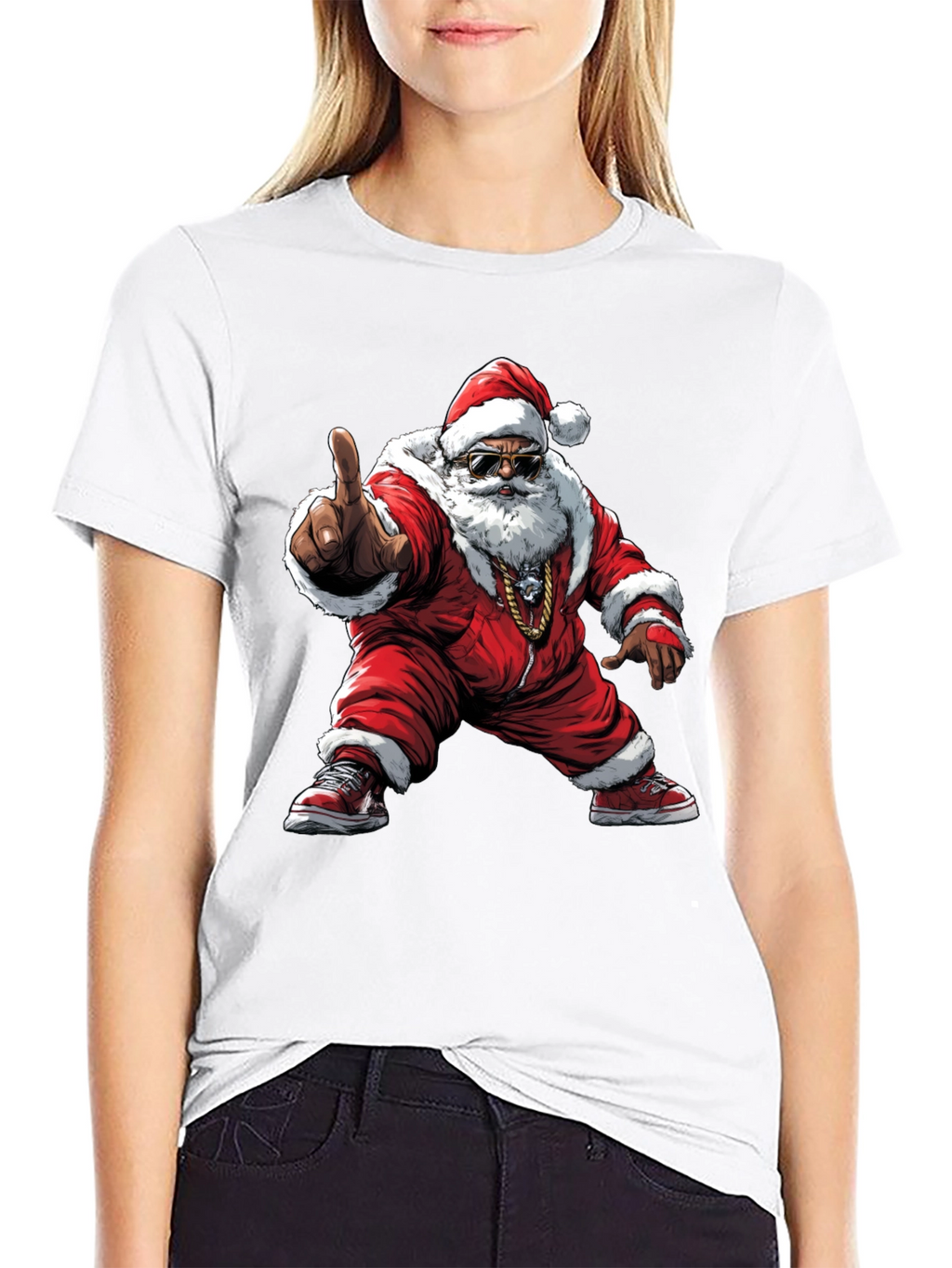 Cool Santa Black T-Shirt