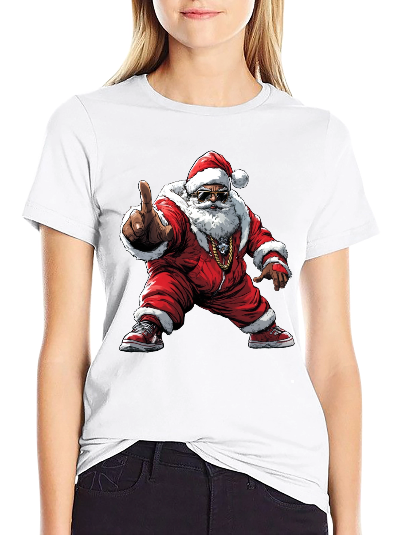 Cool Santa Black T-Shirt