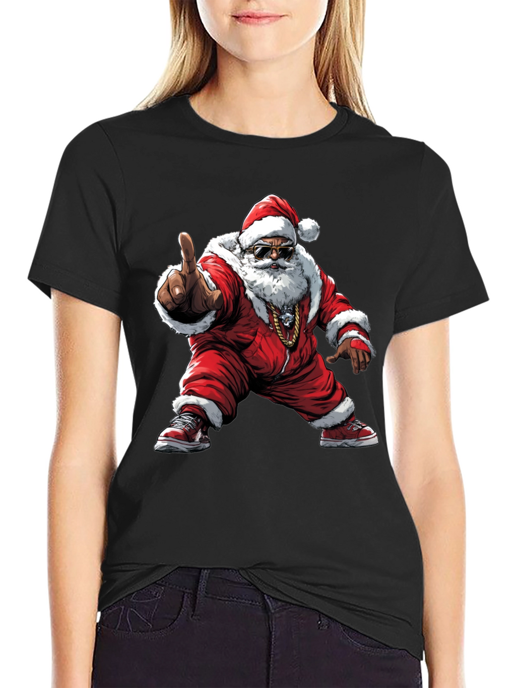 Cool Santa Black T-Shirt