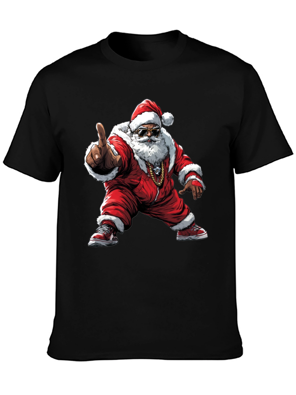 Cool Santa Black T-Shirt