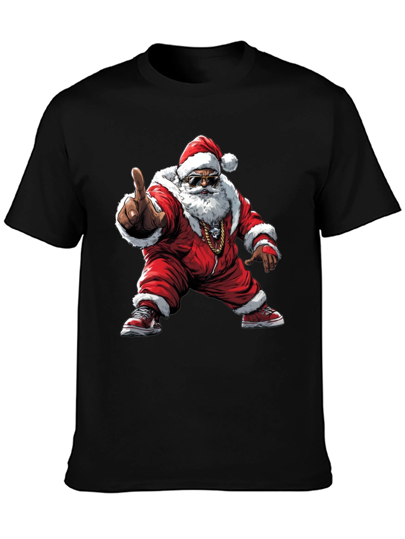 Cool Santa Black T-Shirt
