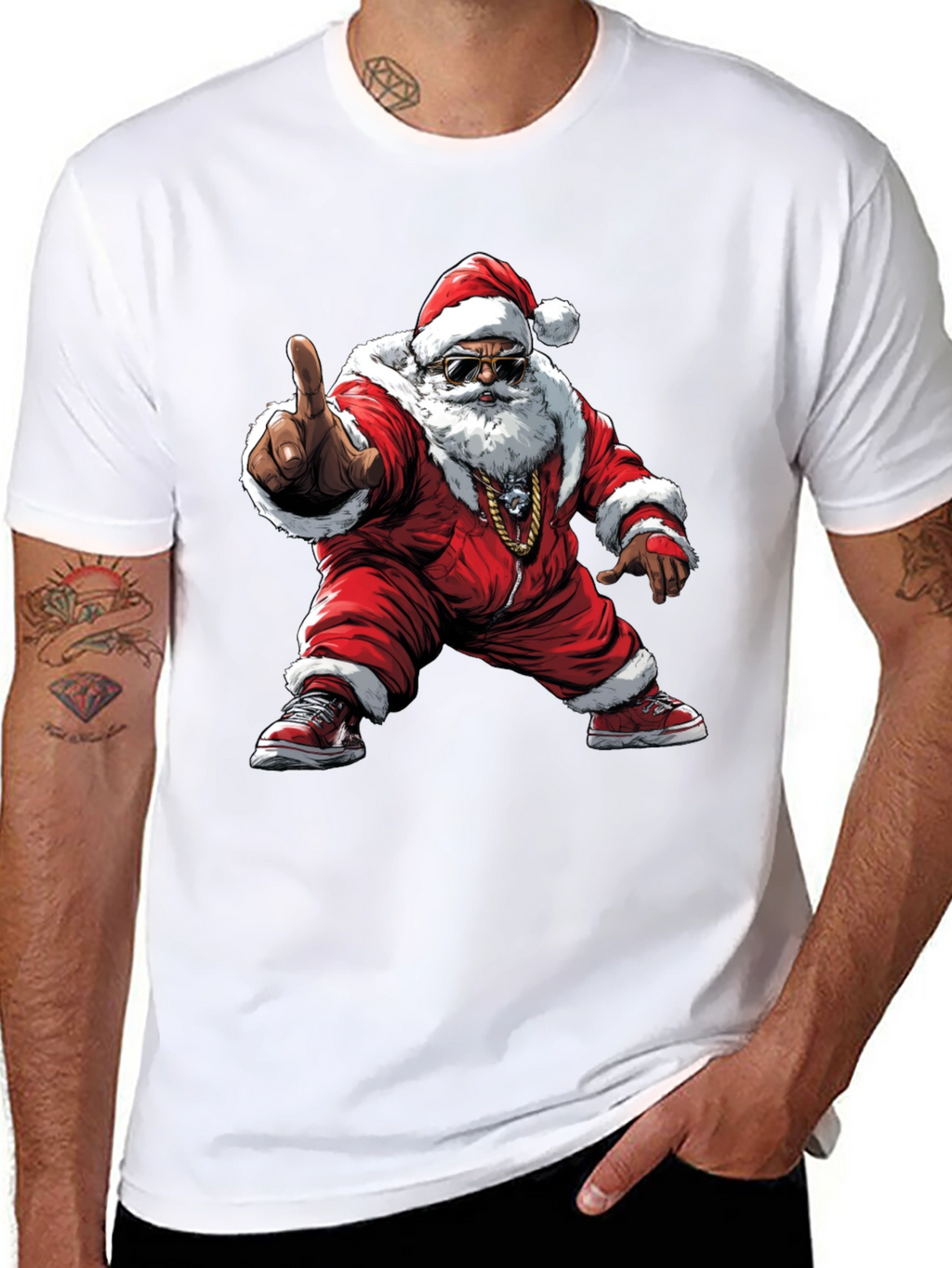 Cool Santa Black T-Shirt