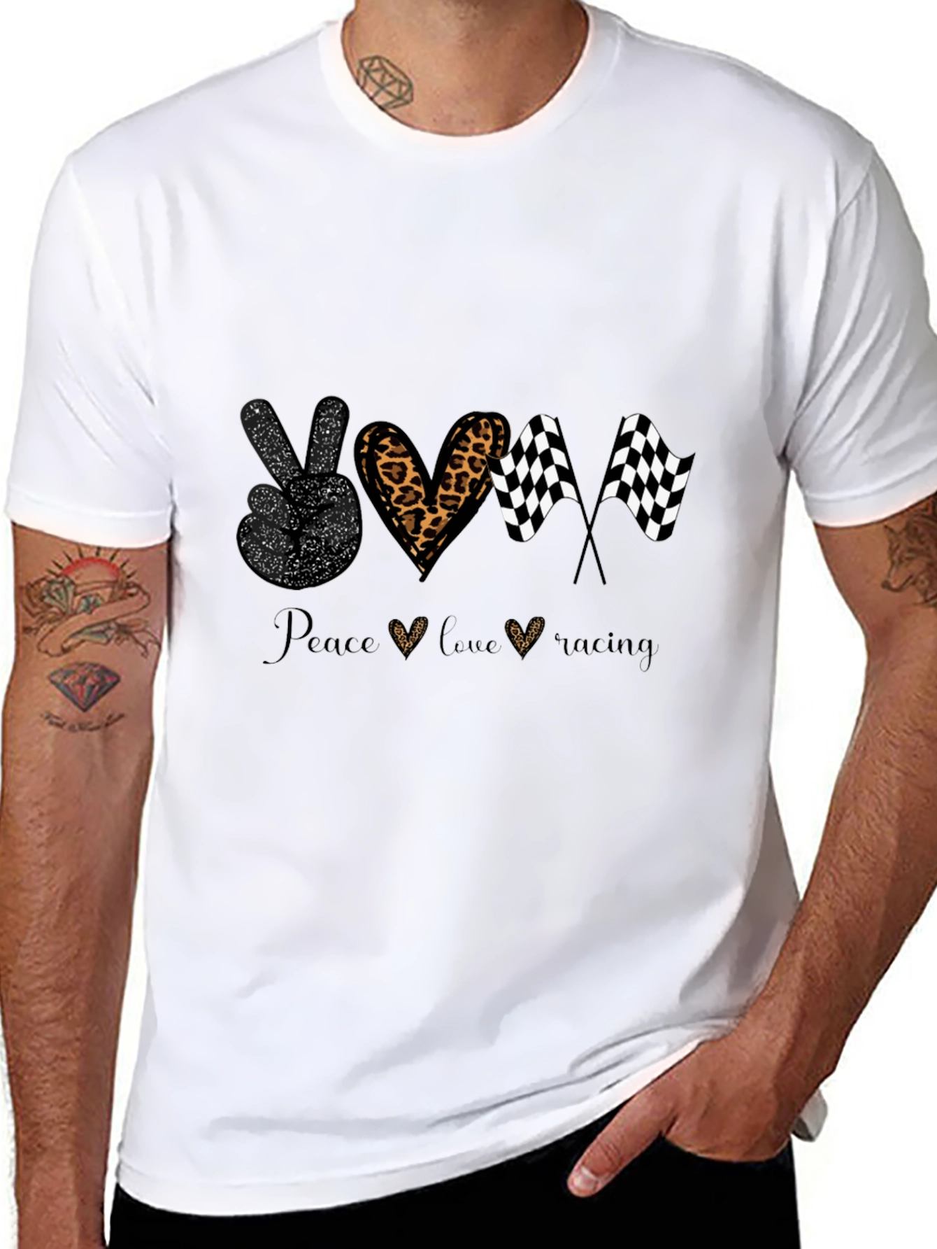 Peace Love Racing T-Shirt - Black